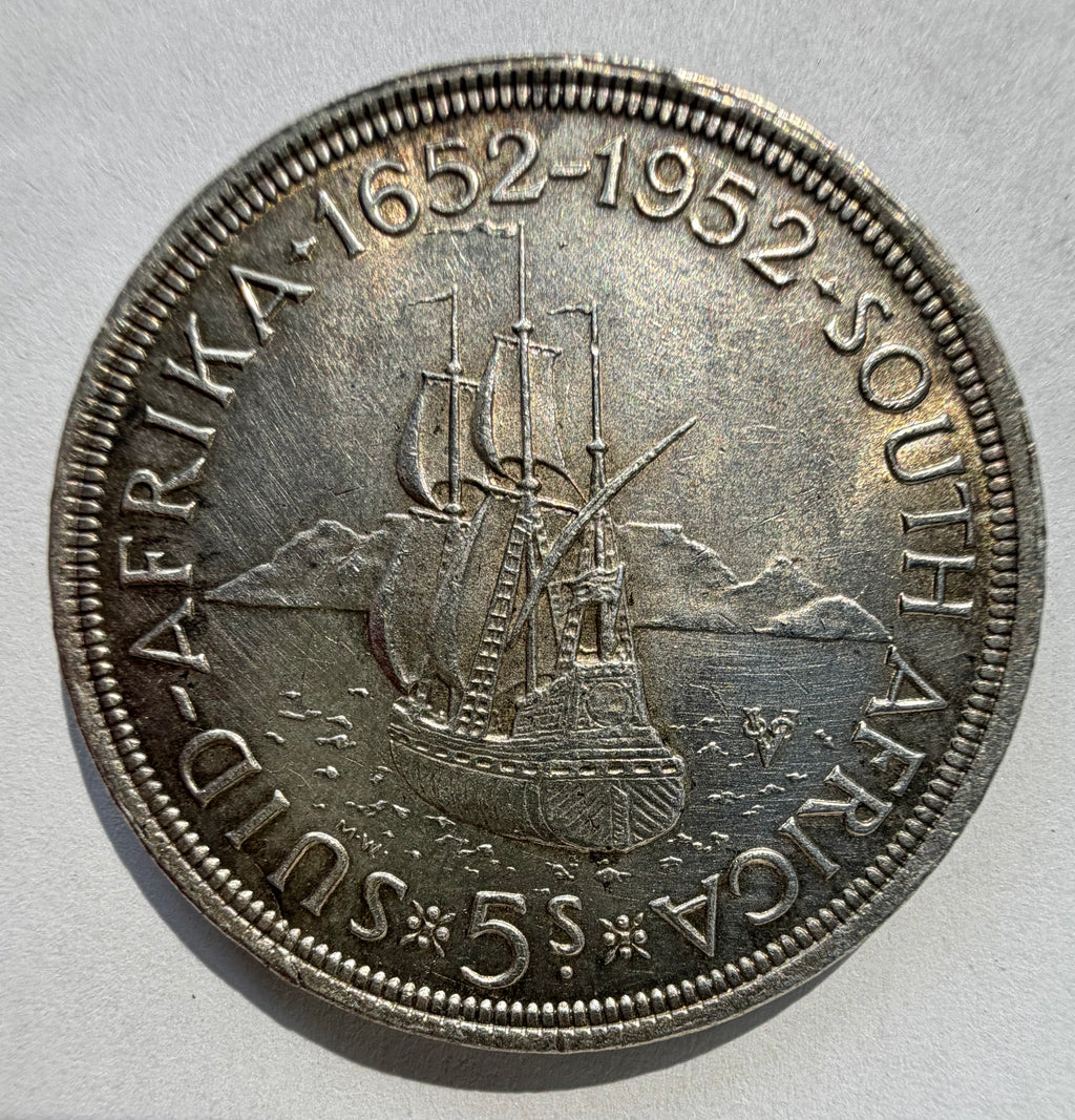 South Africa 5 Shillings 1952 - 300 Years of Cape Town - 0.500 Silver