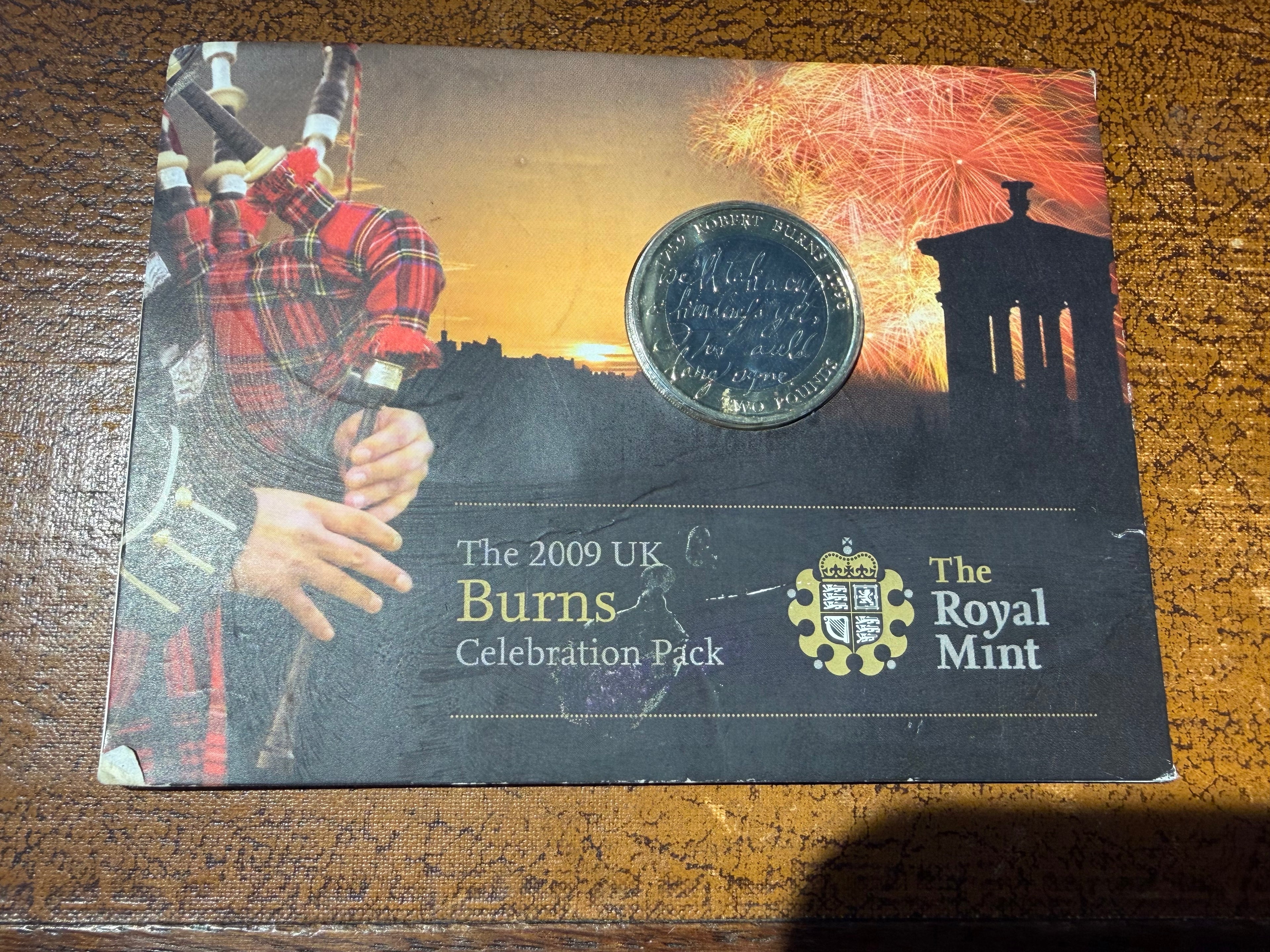 2009 £2 Two Pounds; Burns Celebration; small pack size
