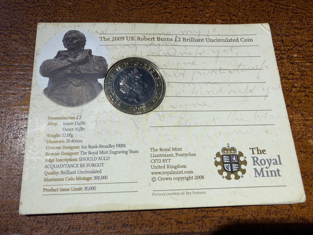 2009 £2 Two Pounds; Burns Celebration; small pack size