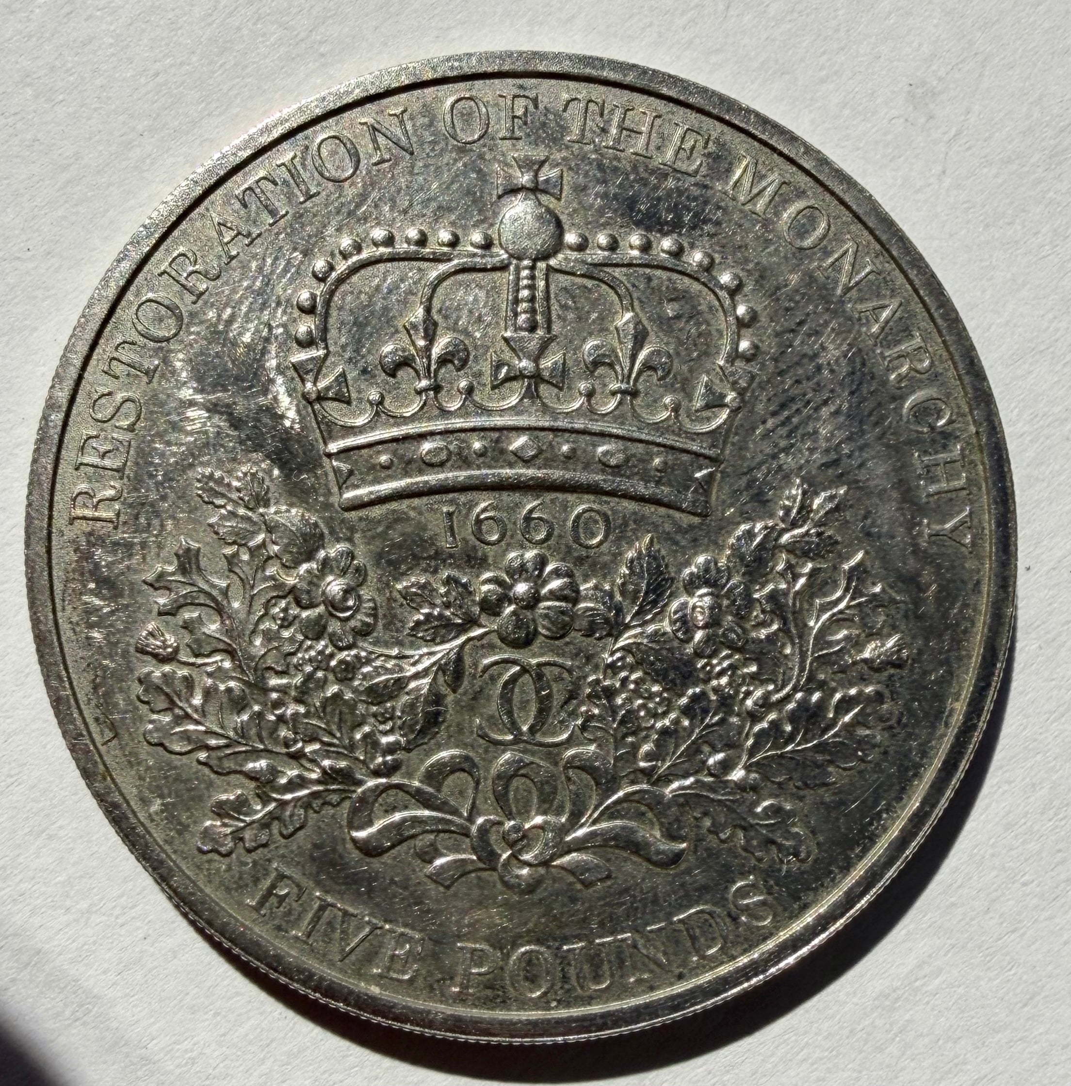 2010 Restoration of the Monarchy £5 Five Pound Coin
