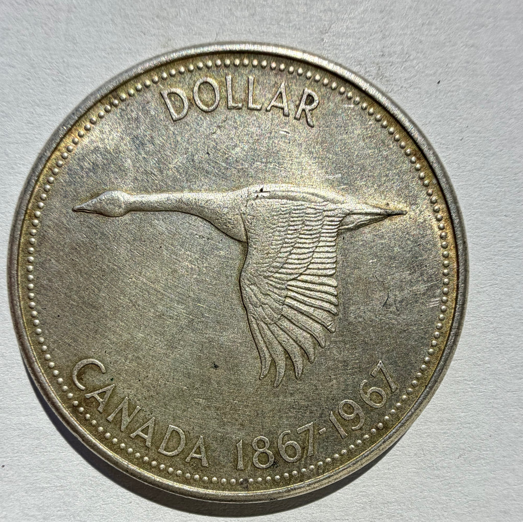 1967 Canada Elizabeth II 1867-1967 Flying Goose Silver Dollar