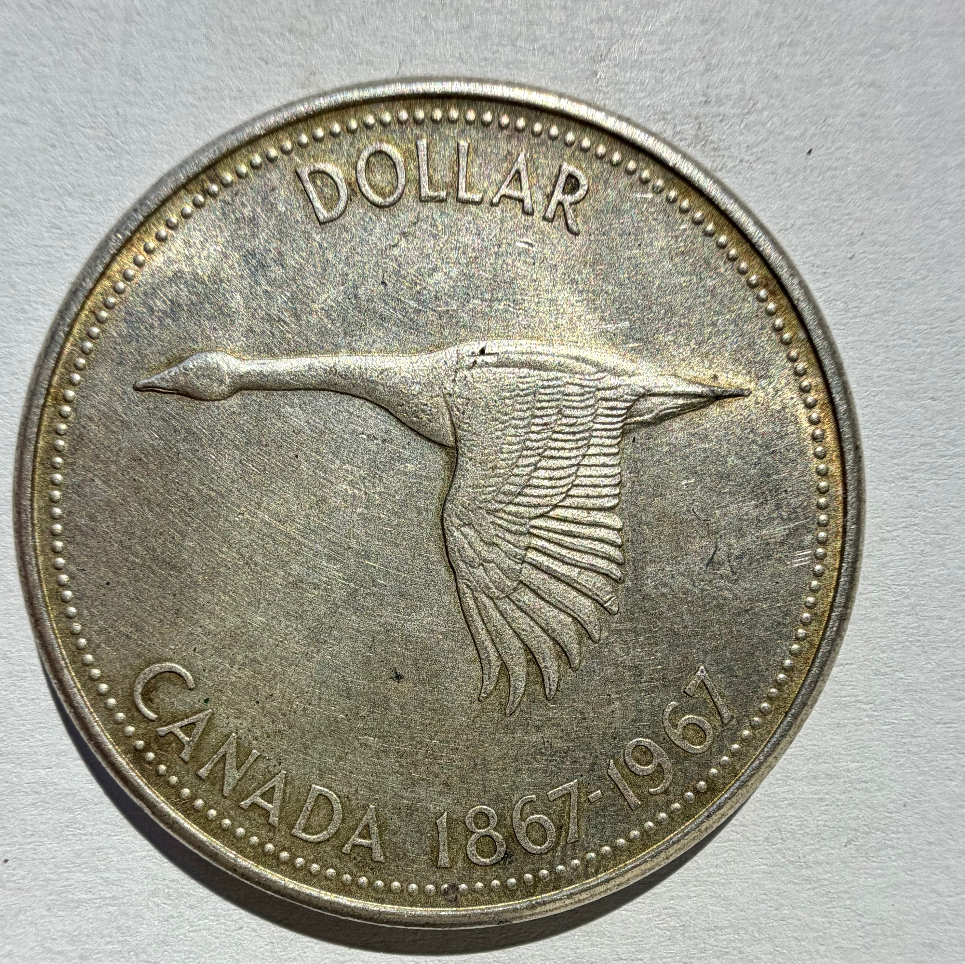 1967 Canada Elizabeth II 1867-1967 Flying Goose Silver Dollar