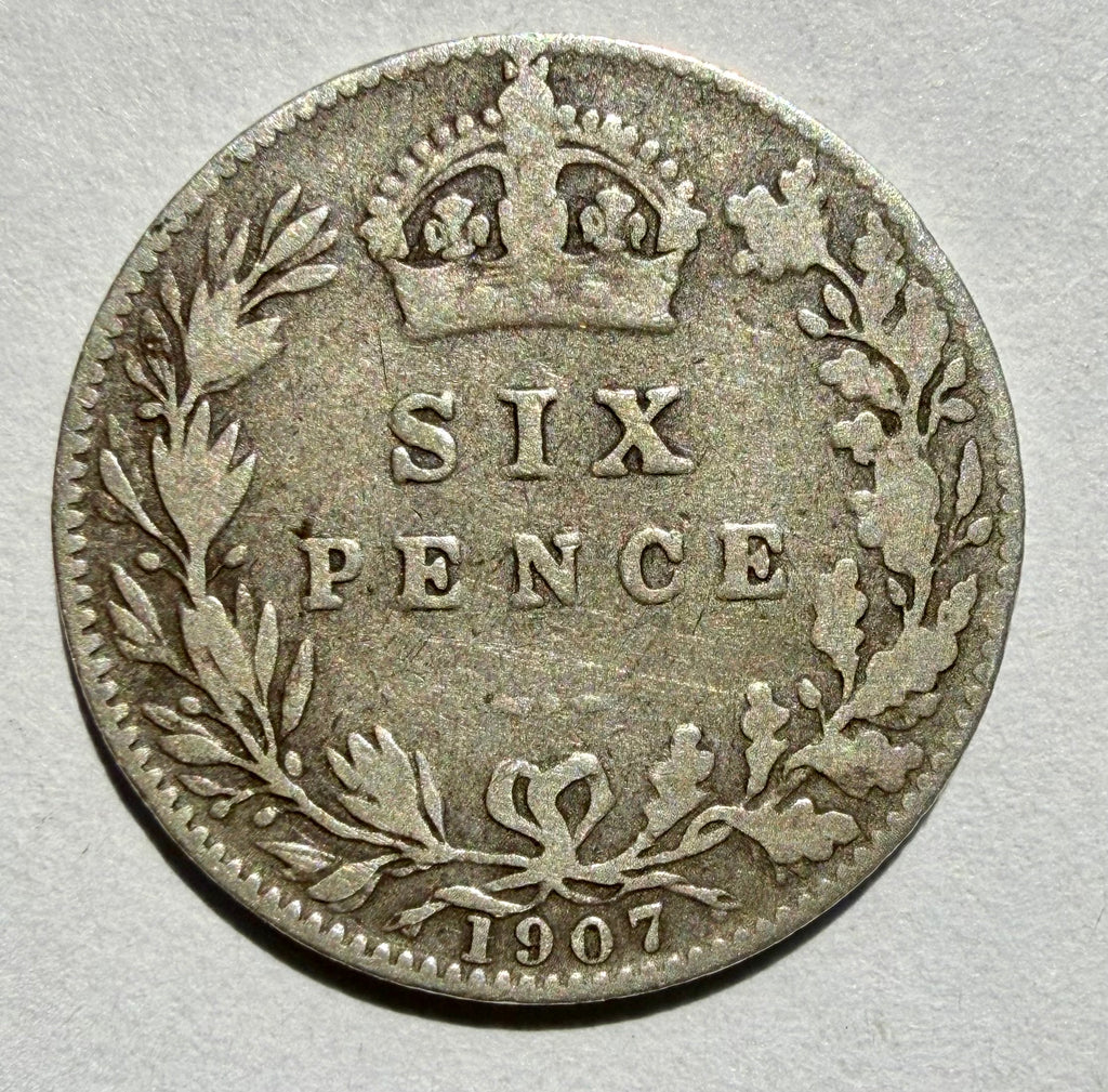 1907 sixpence Edward VII