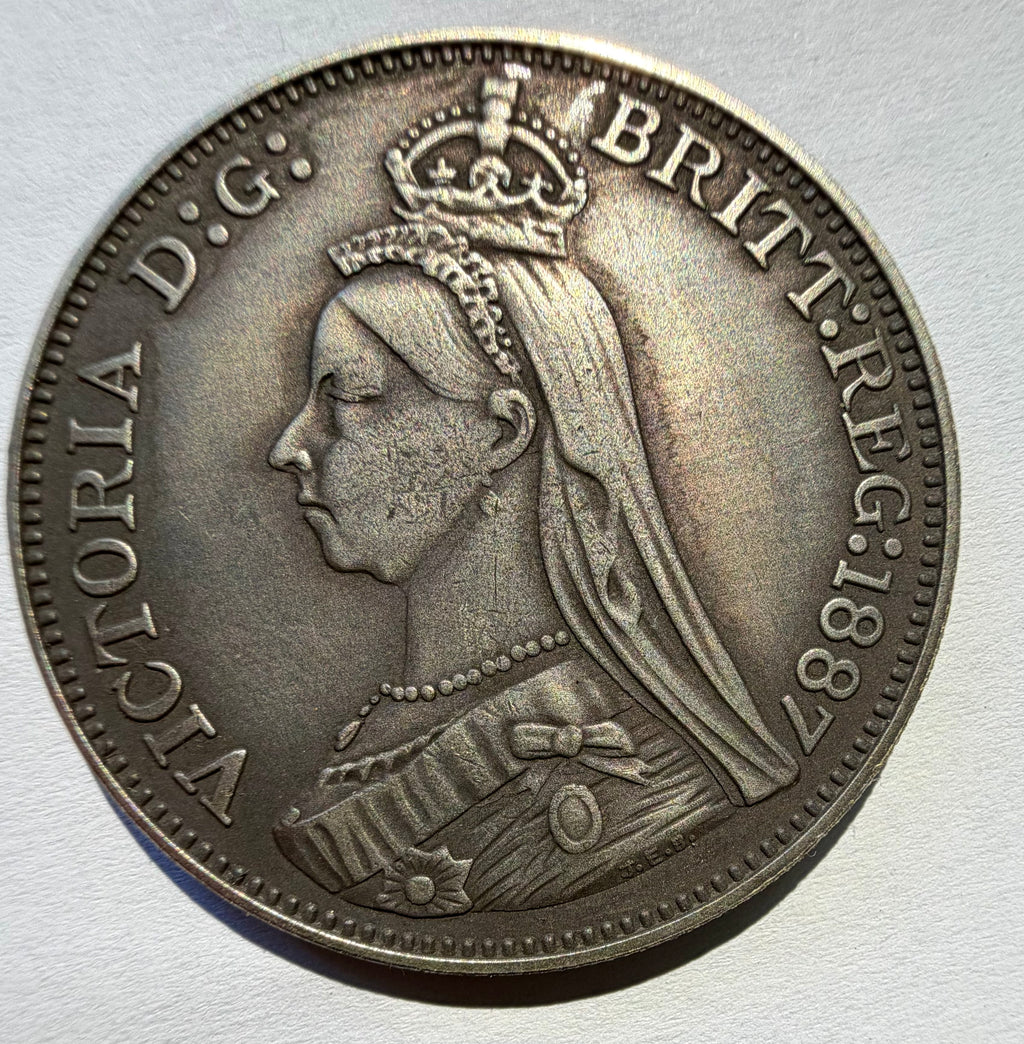 Welsh Fantasy 5 Shillings token commemorating 1887