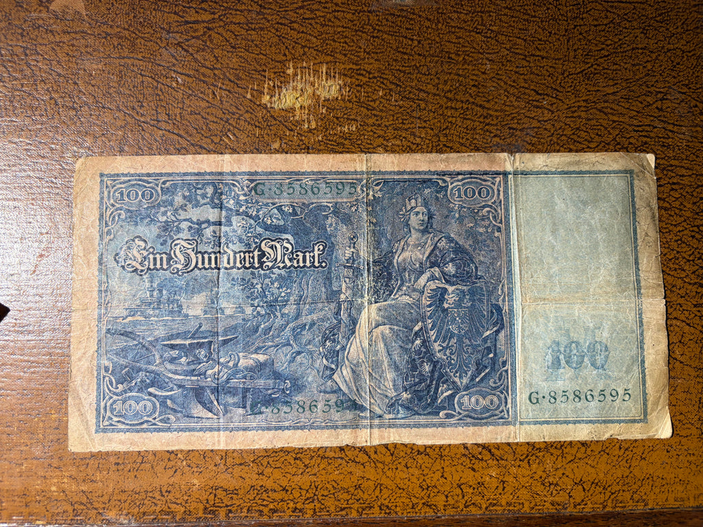 1910 Germany 100 Mark Banknote - "Blue Back" - April 21 1910