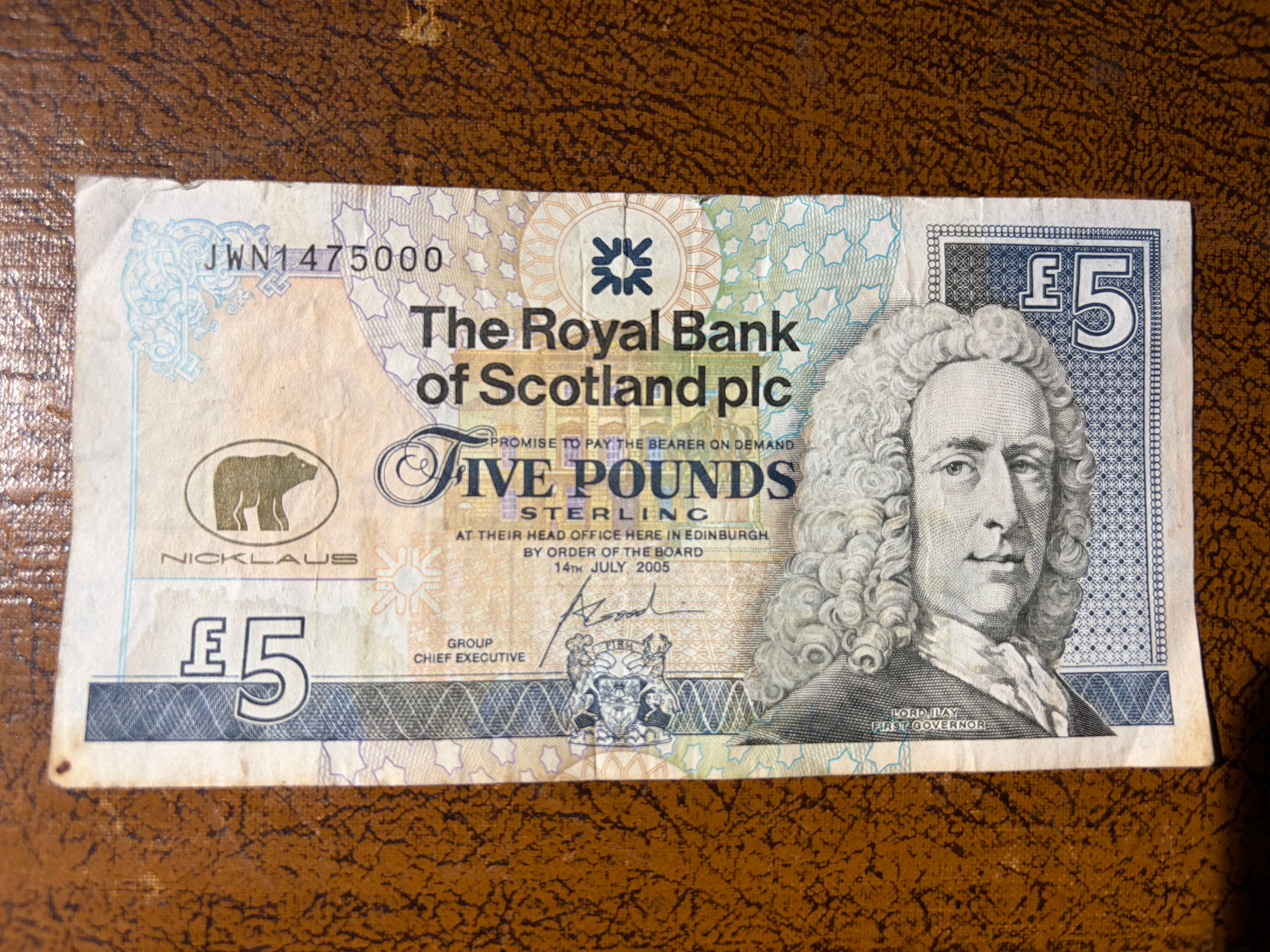 Royal Bank of Scotland £5 Five Pounds 2005 Jack Nicklaus Golf