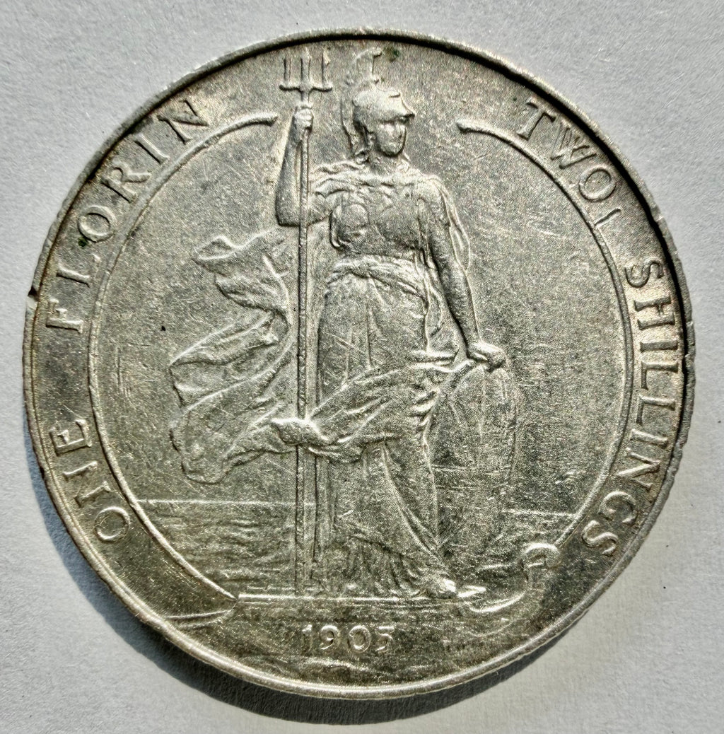 1905 Edward VII Silver Florin, rare and very nice example