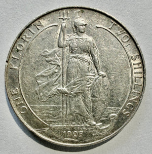 1905 Edward VII Silver Florin, rare and very nice example