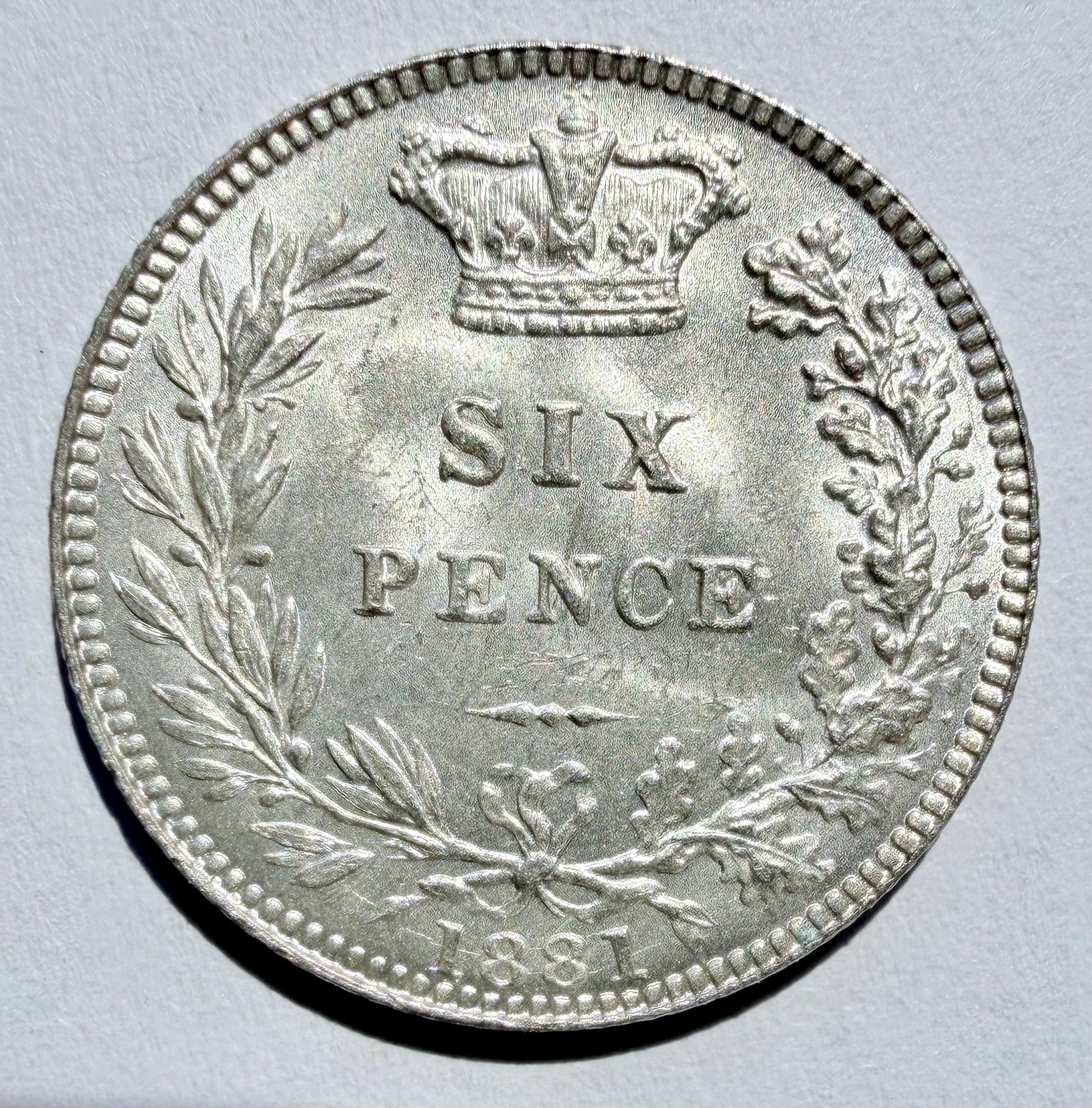 1881 Queen Victoria Sixpence-superb and lustrous