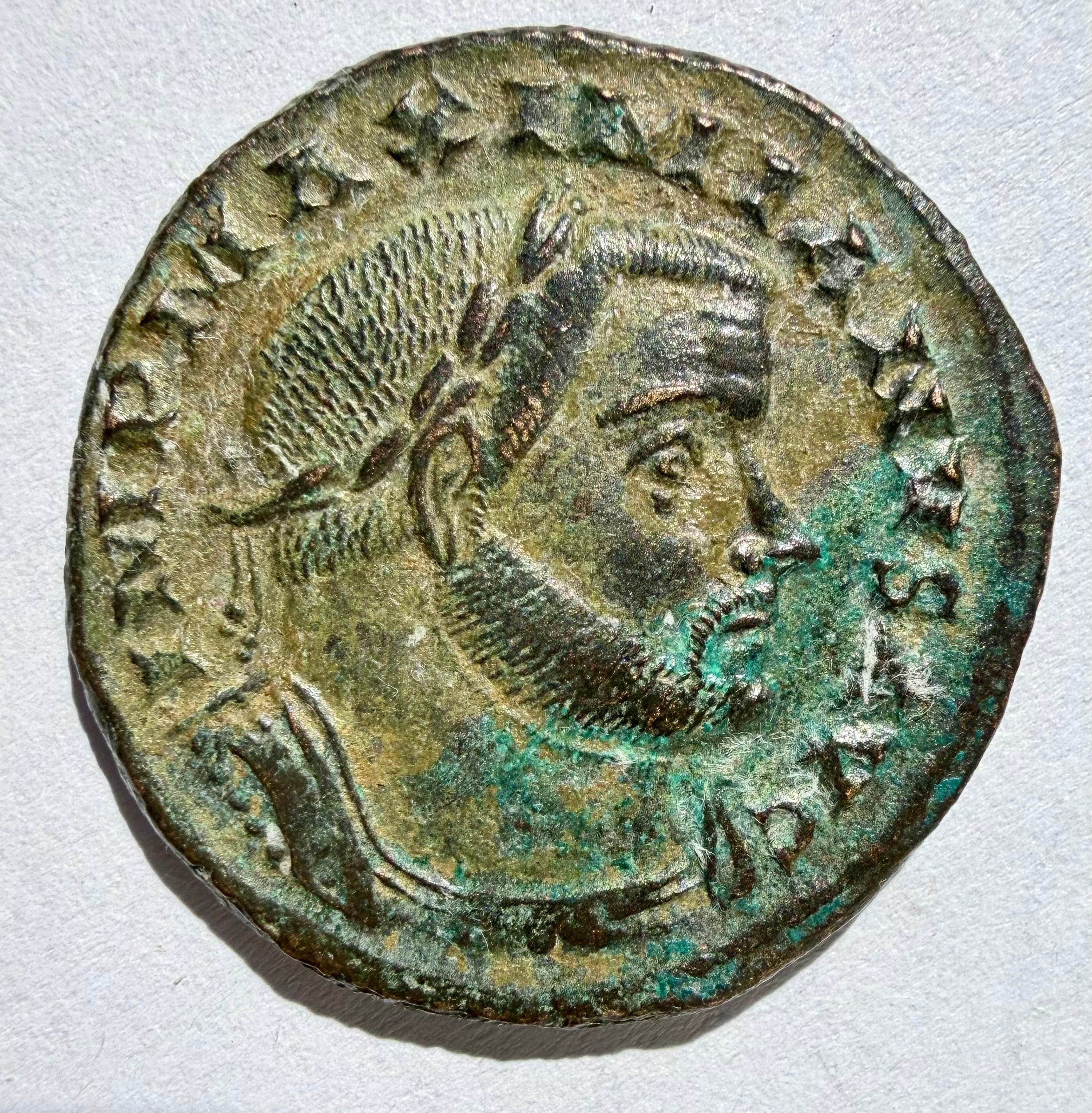 MAXIMIANUS High Grade AE Follis - Lyon Mint - Genius Reverse - 9.48g - RIC 104b