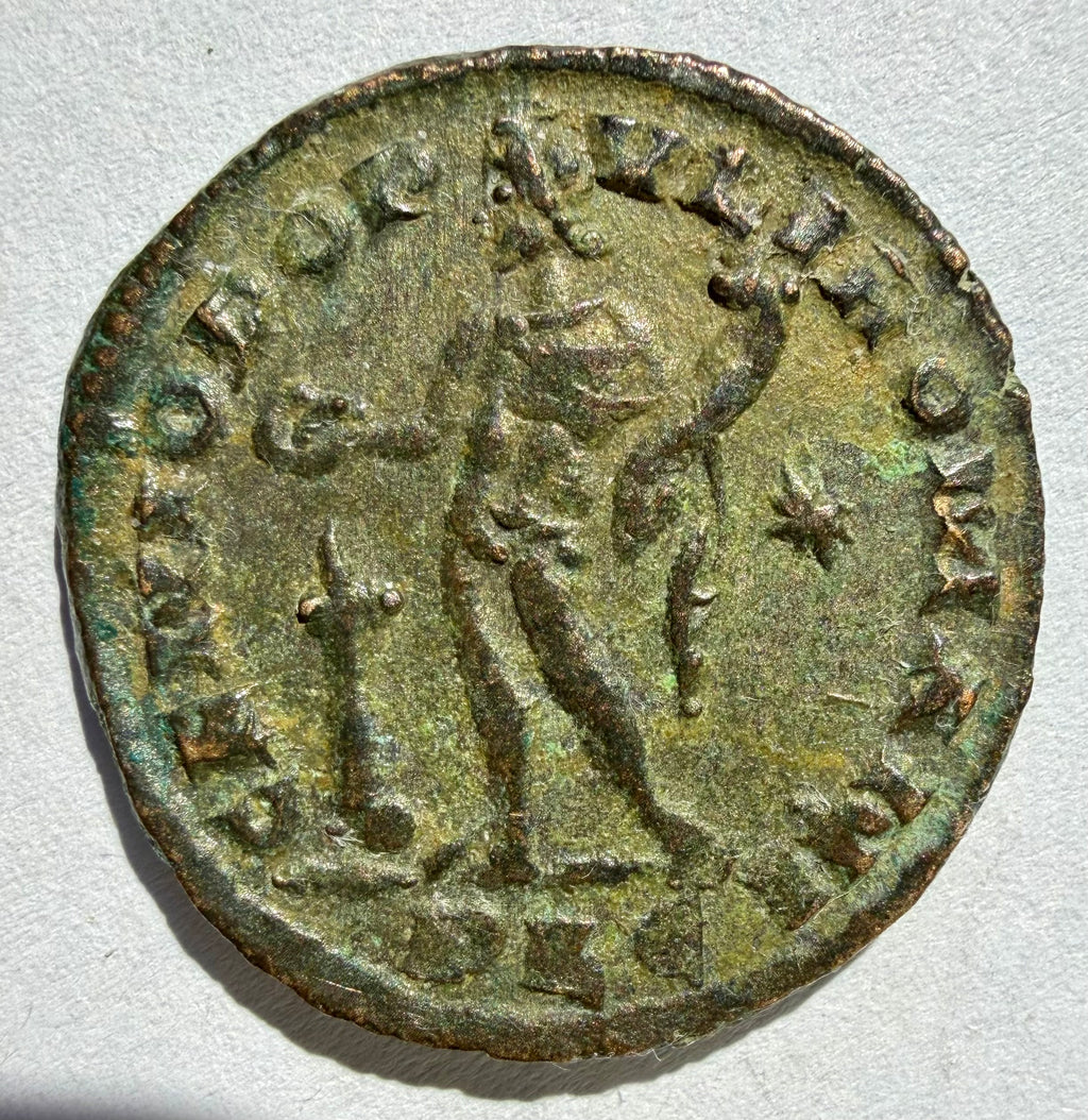 MAXIMIANUS High Grade AE Follis - Lyon Mint - Genius Reverse - 9.48g - RIC 104b