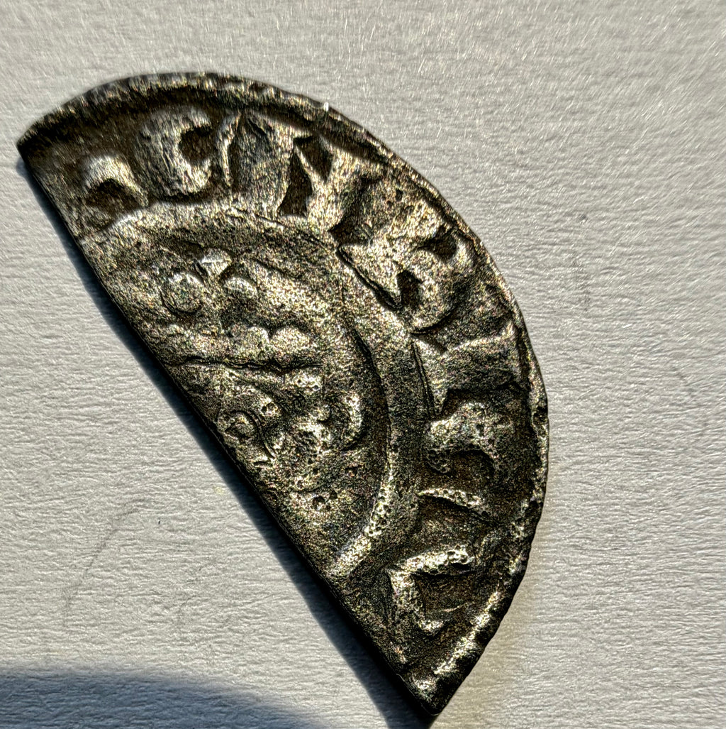 Richard I Short Cross Cut Halfpenny Class 4a- Canterbury (or Bury)-Reinald