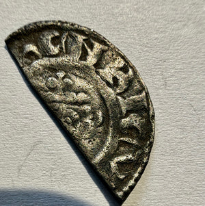 Richard I Short Cross Cut Halfpenny Class 4a- Canterbury (or Bury)-Reinald
