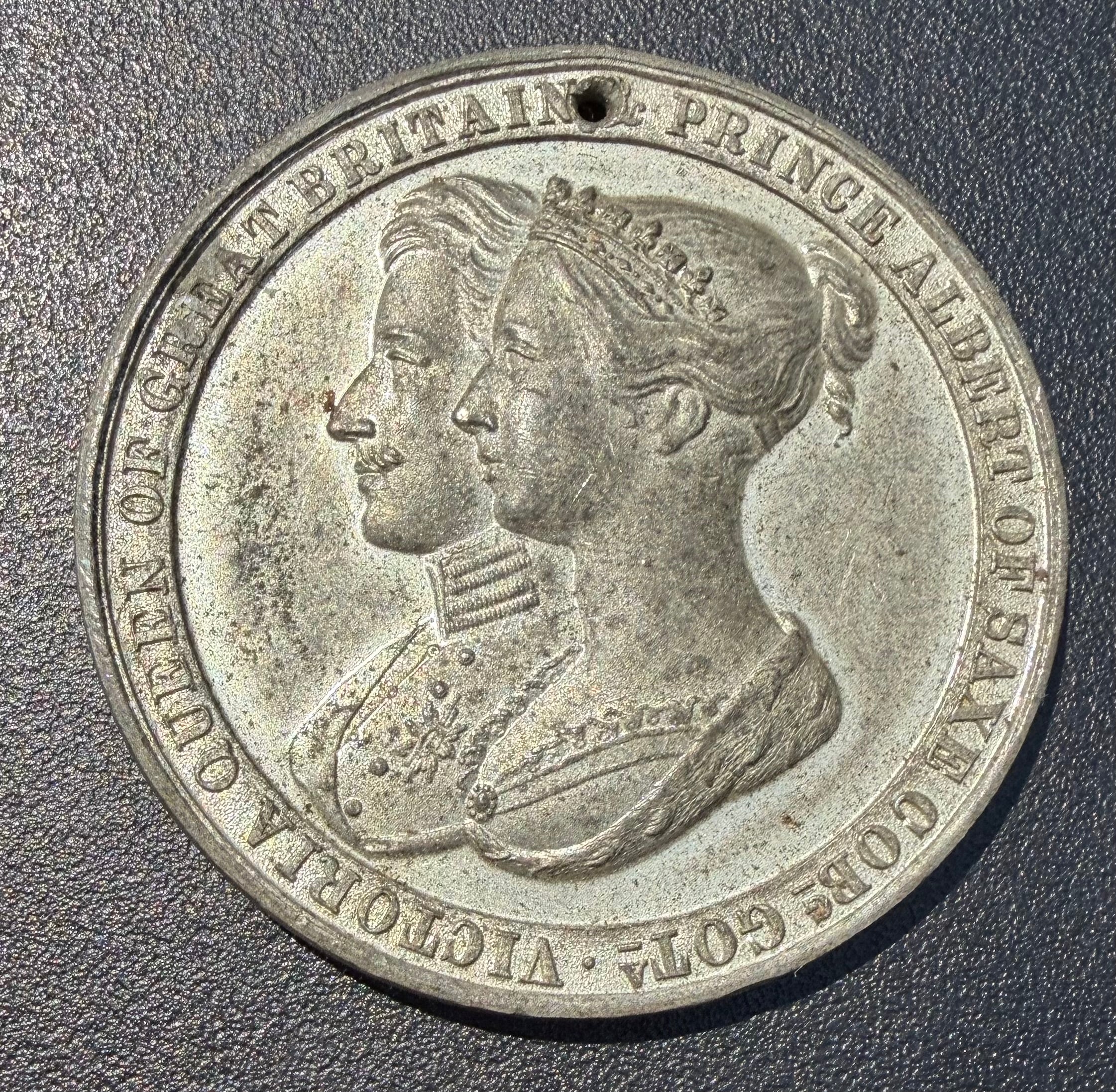 Queen Victoria 1842 Royal Visit Scotland Commemorative Medal 43mm White Metal