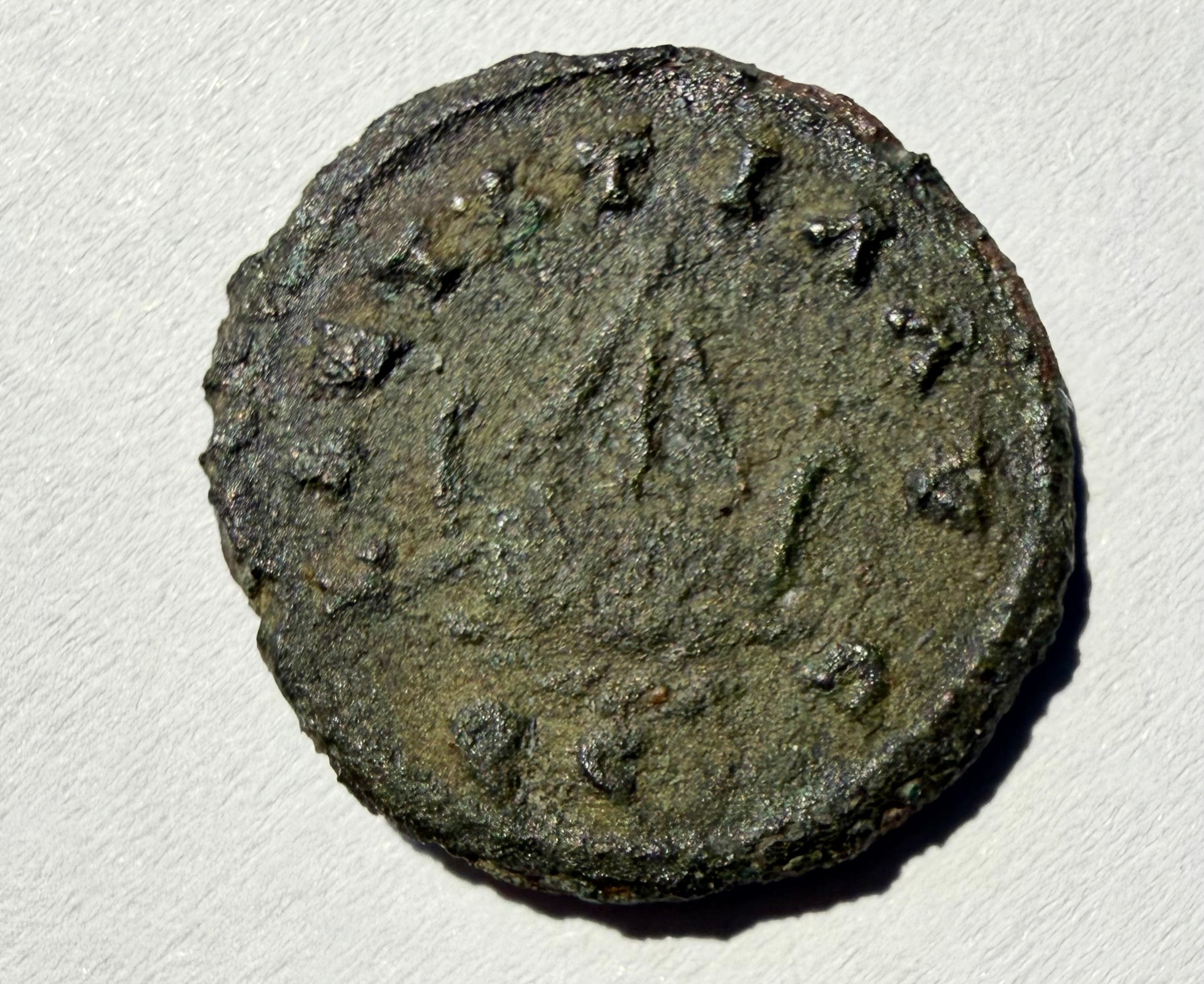 Allectus Roman Britain Quinarius AE Radiate Galley Virtus Avg C Mint Colchester