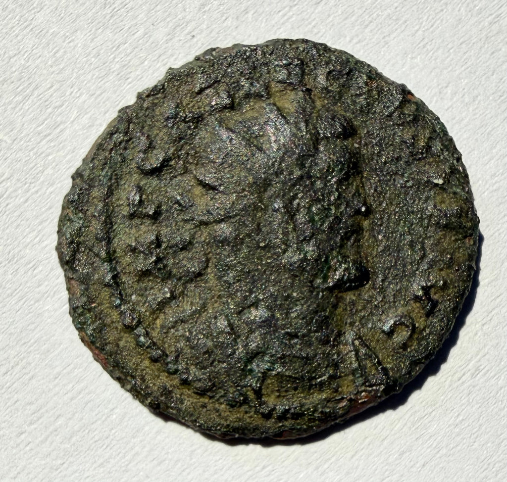 Allectus Roman Britain Quinarius AE Radiate Galley Virtus Avg C Mint Colchester
