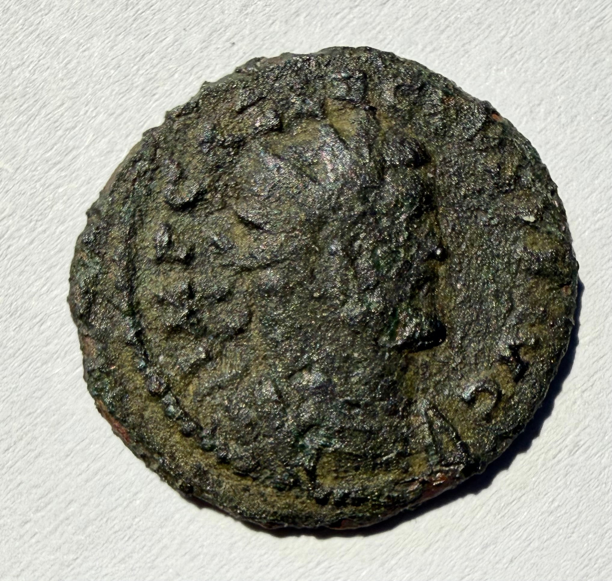 Allectus Roman Britain Quinarius AE Radiate Galley Virtus Avg C Mint Colchester