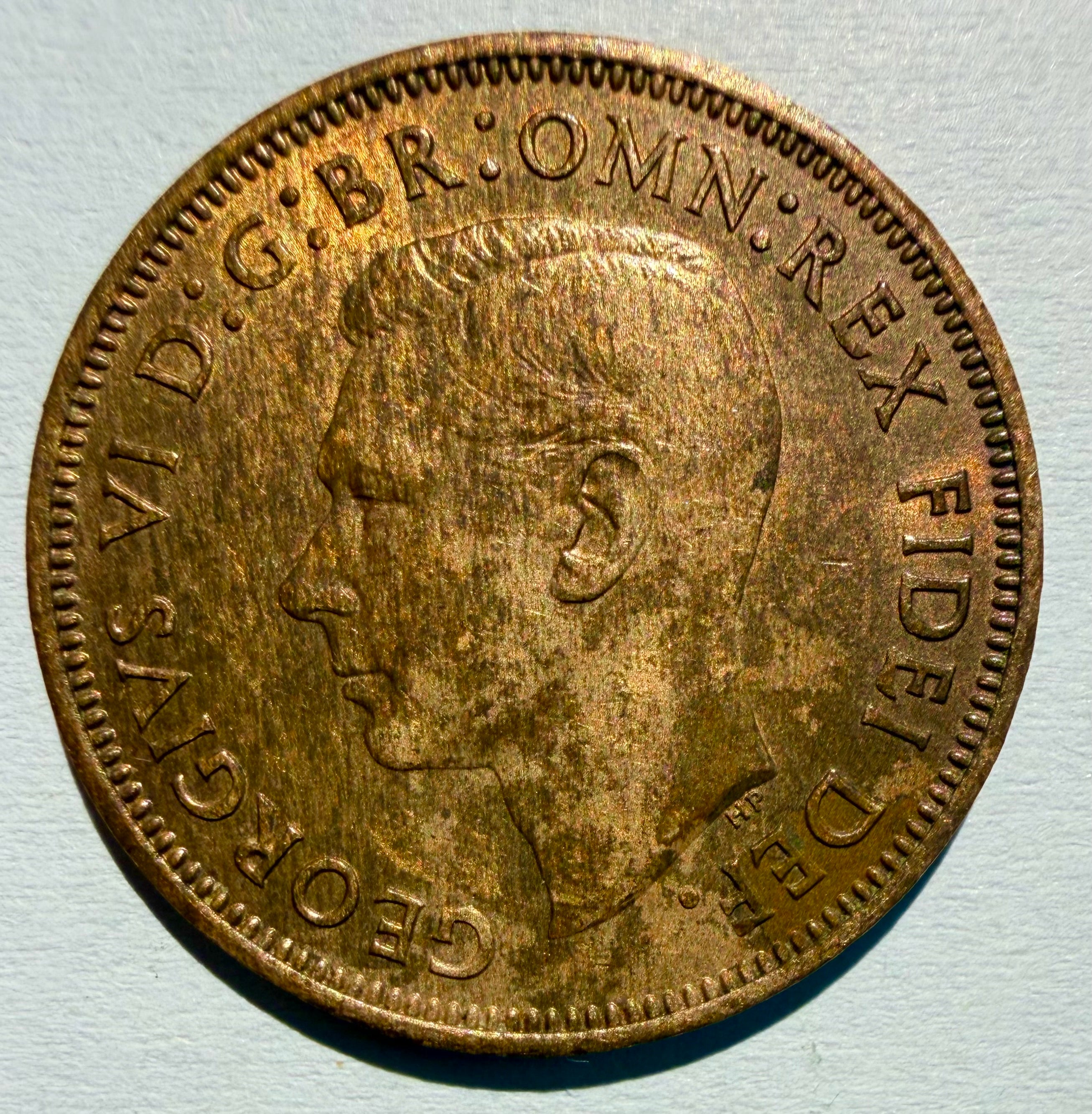 George VI 1950 Half penny-lustrous
