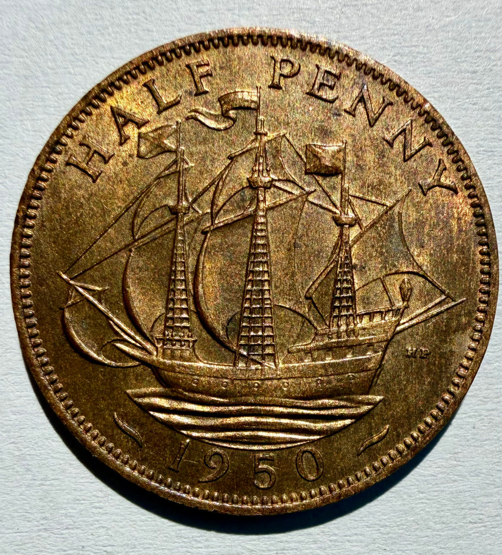 George VI 1950 Half penny-lustrous