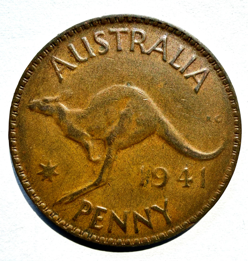 Australia Penny 1941 K.G-dot variety