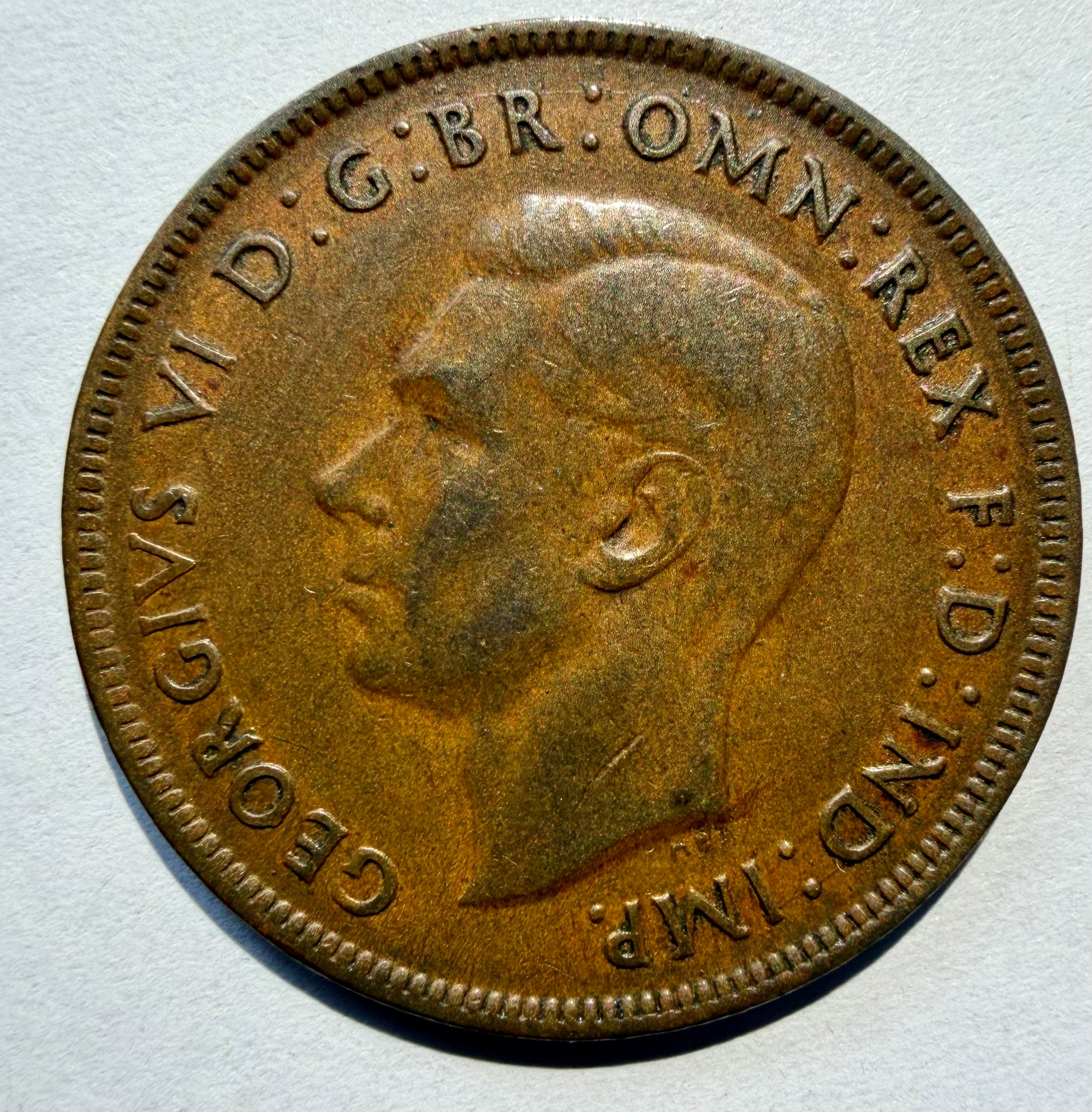 Australia Penny 1941 K.G-dot variety