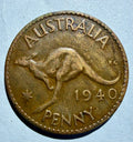 Australia Penny 1940 K.G -dot variety