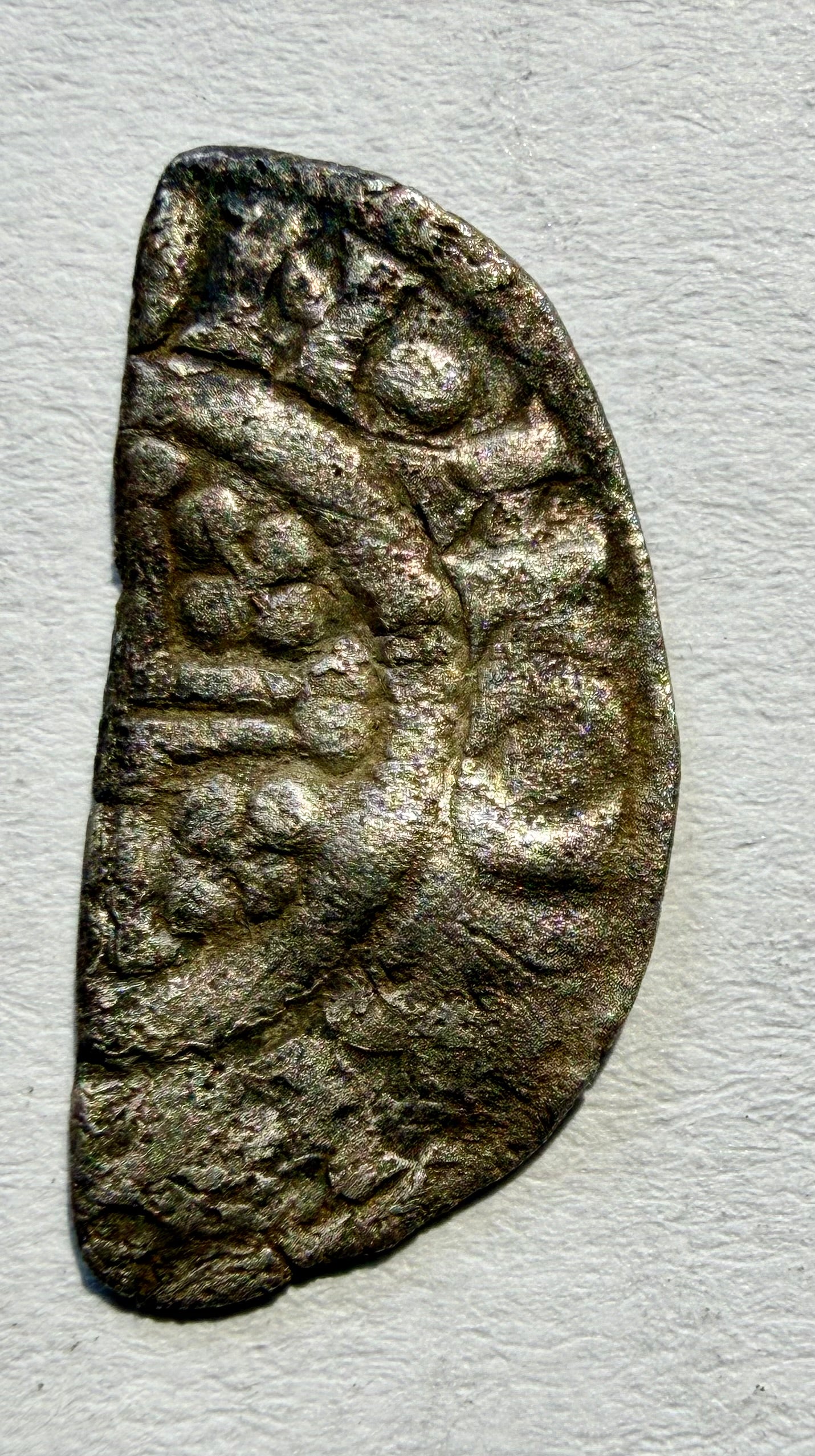King John Hammered Silver Cut Half Penny - Class 5b2-ON. NOR