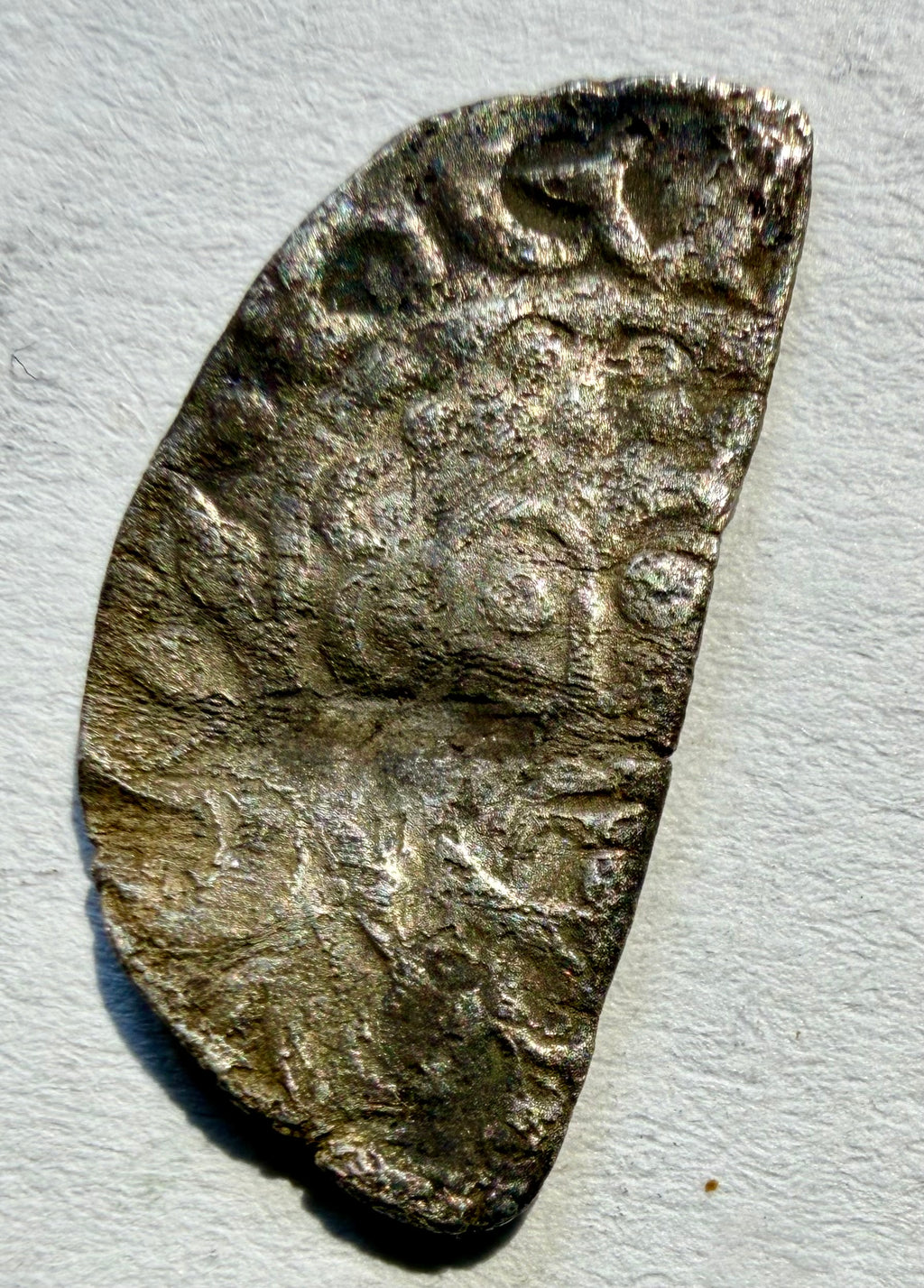 King John Hammered Silver Cut Half Penny - Class 5b2-ON. NOR