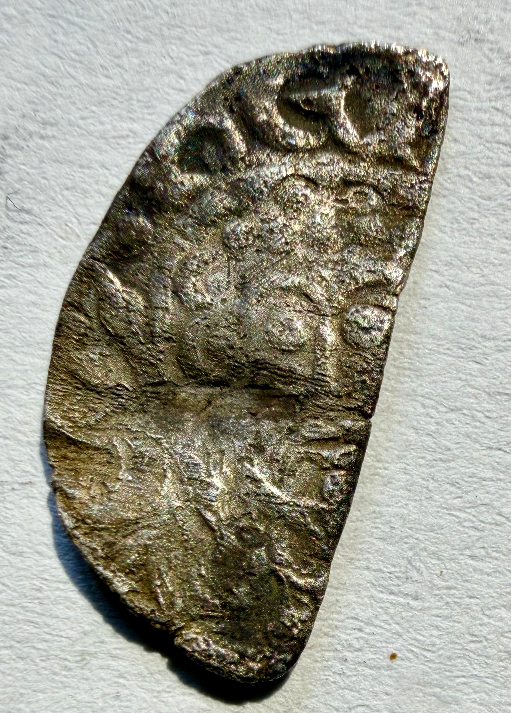 King John Hammered Silver Cut Half Penny - Class 5b2-ON. NOR
