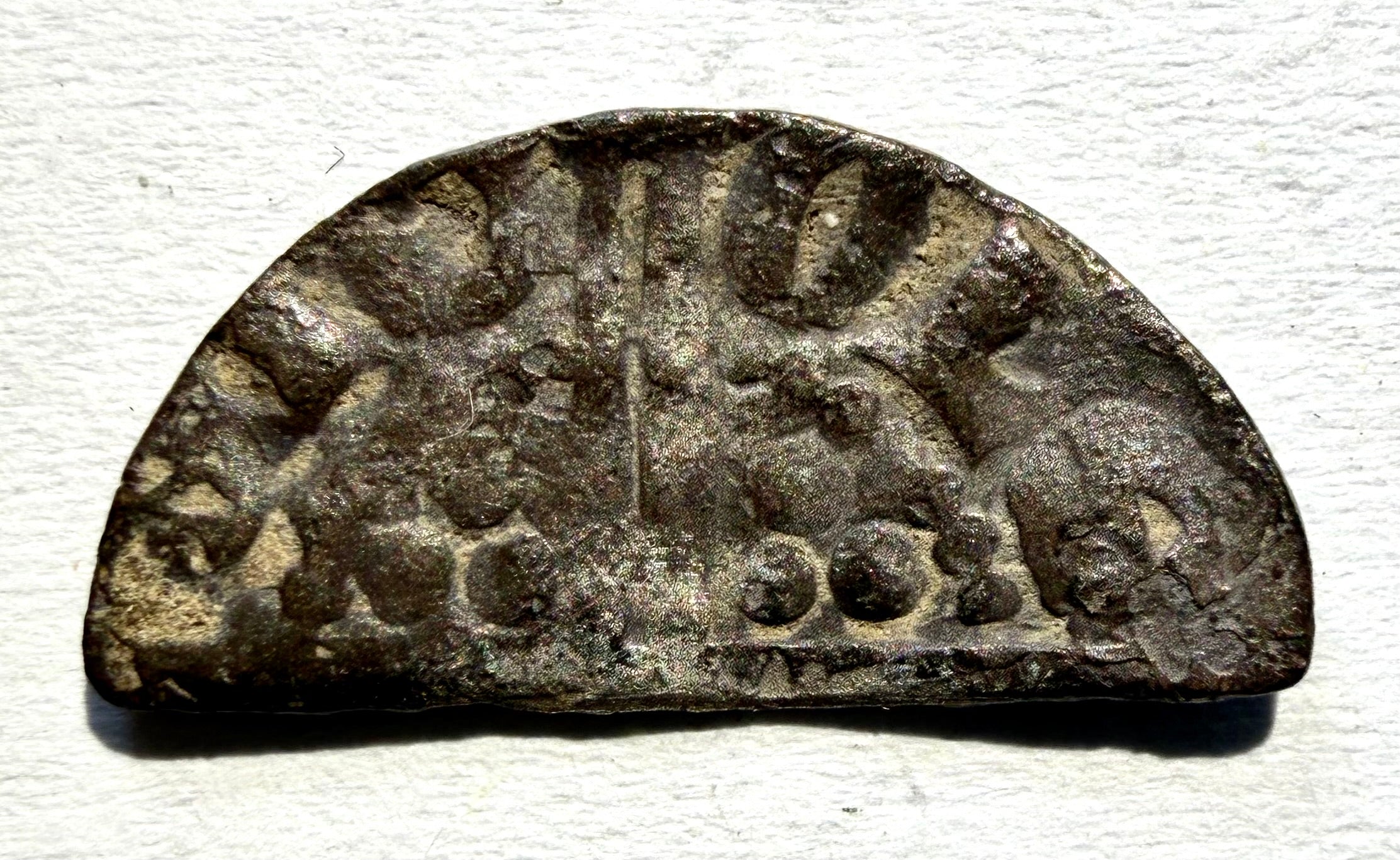 Henry III Early Long Cross Silver Cut Halfpenny - Class 2a - Moneyer NICOLE