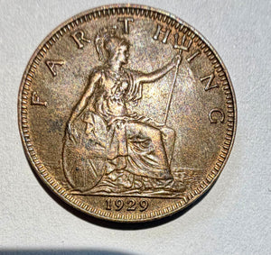 1929 King George V Farthing-high grade