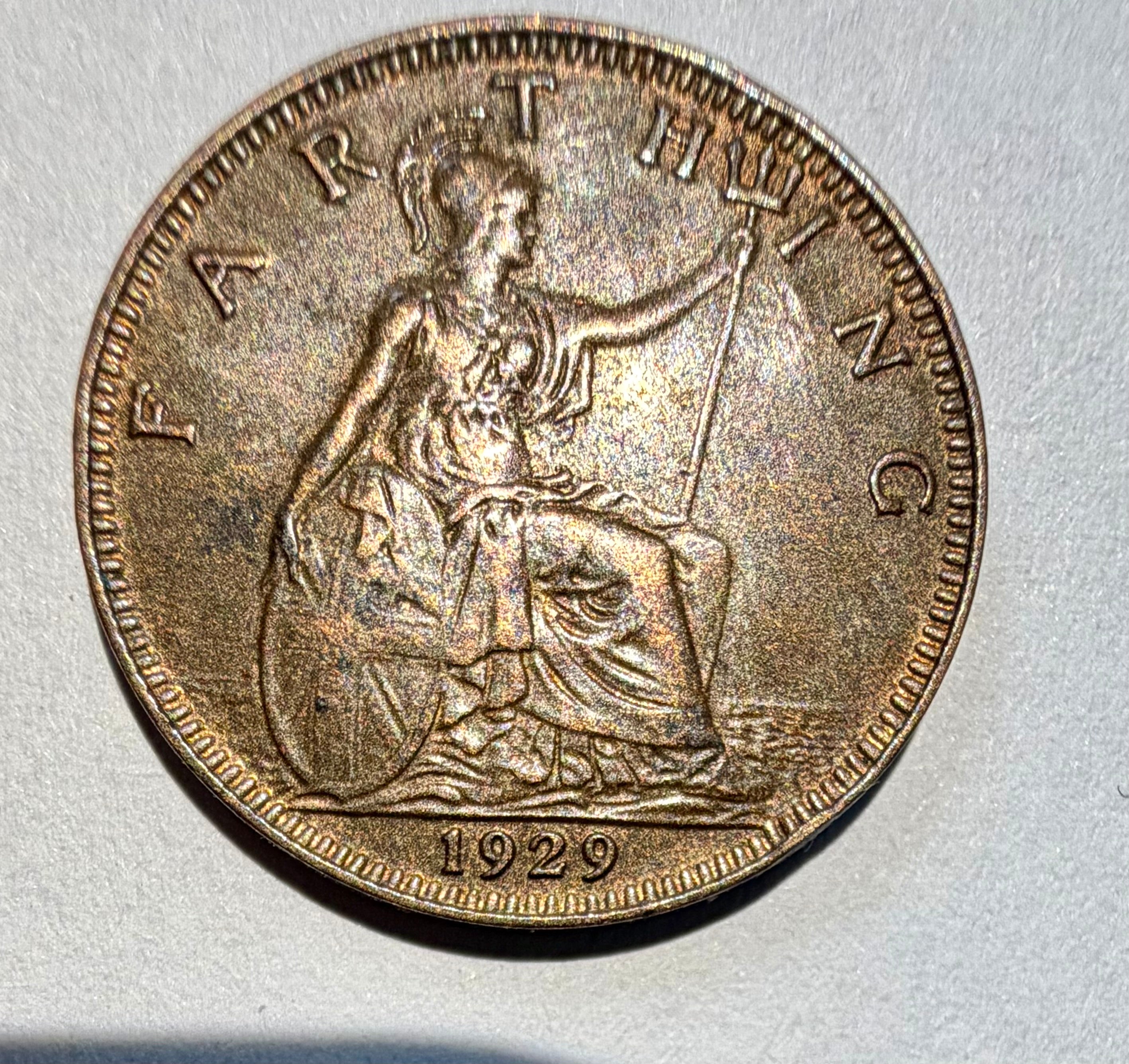 1929 King George V Farthing-high grade