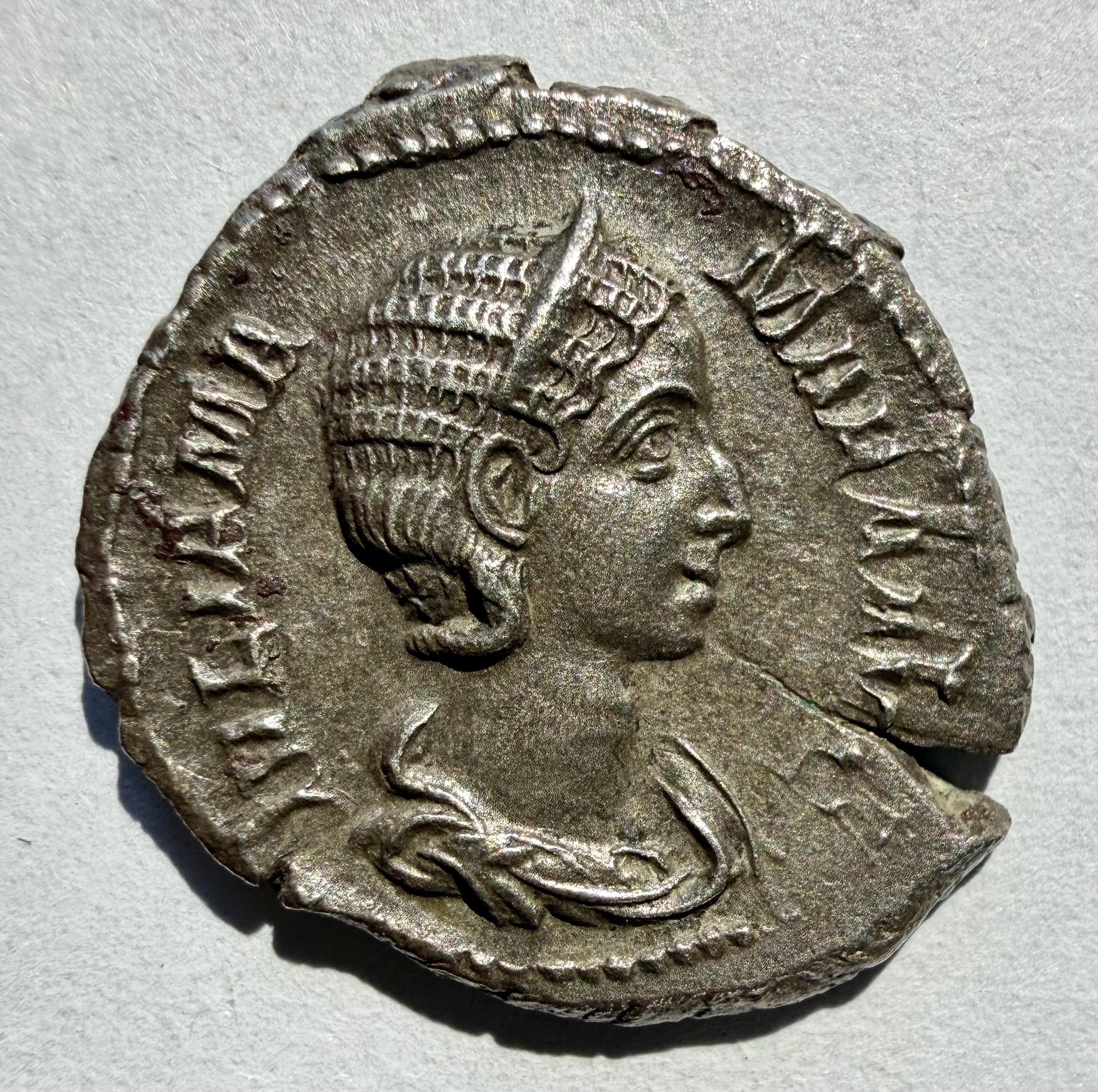 JULIA MAMAEA AR Denarius Rome Mint 222-235 AD Vesta RIC 360
