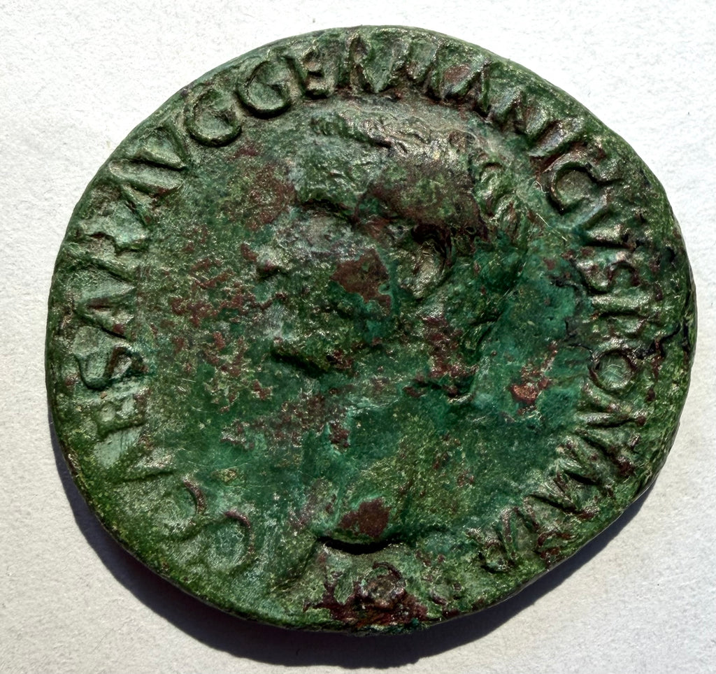 Caligula AE As Roman Imperial Coin 37-38 AD Vesta Seated Left 10.15g 27mm RIC 38