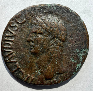 Claudius Ancient Roman As Bronze Coin 41-50 AD RIC 95 Constantiae