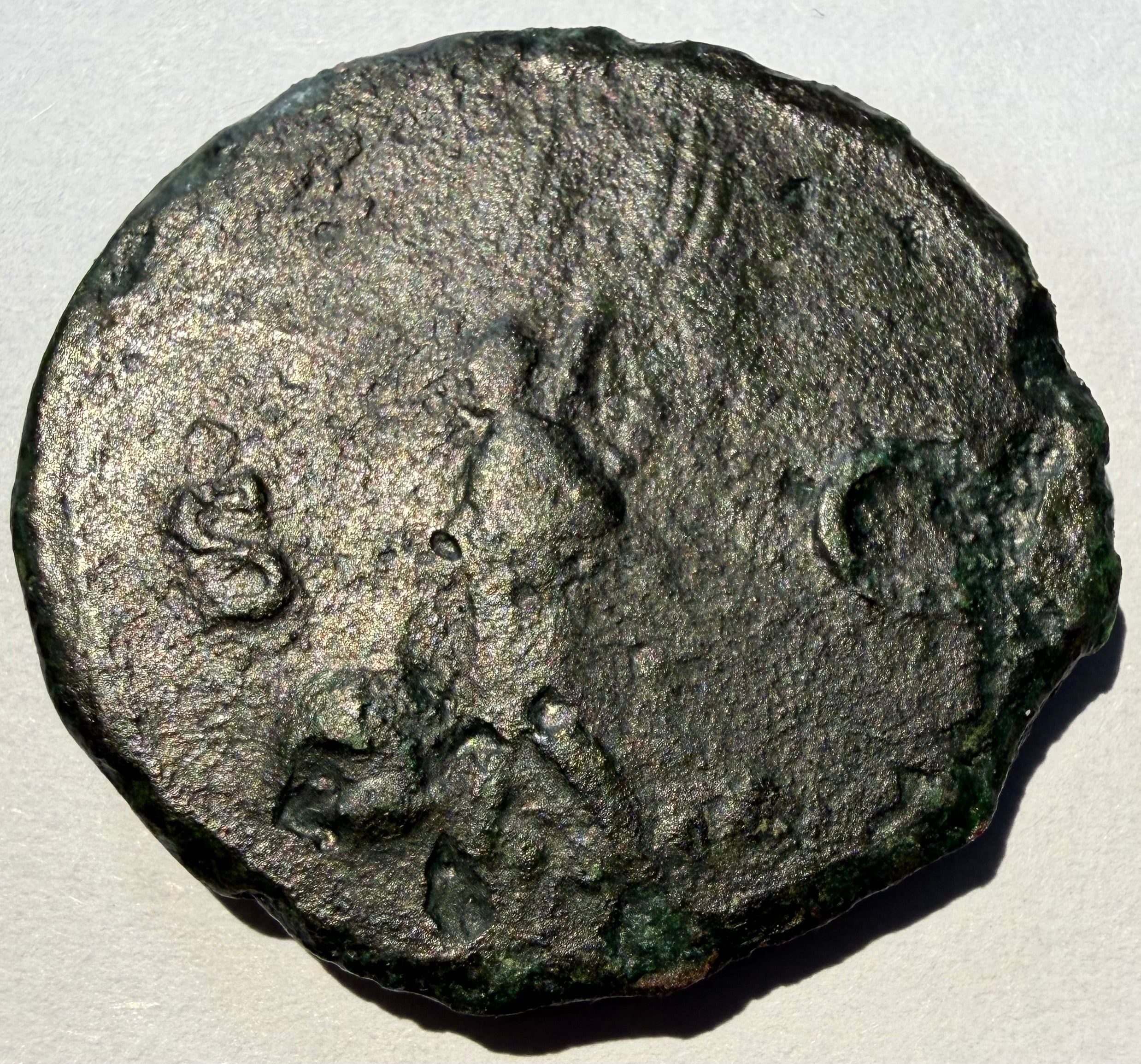 Ancient Roman Coin. Emperor Nero 54-68 AD. Victory Moving Left Bronze AS