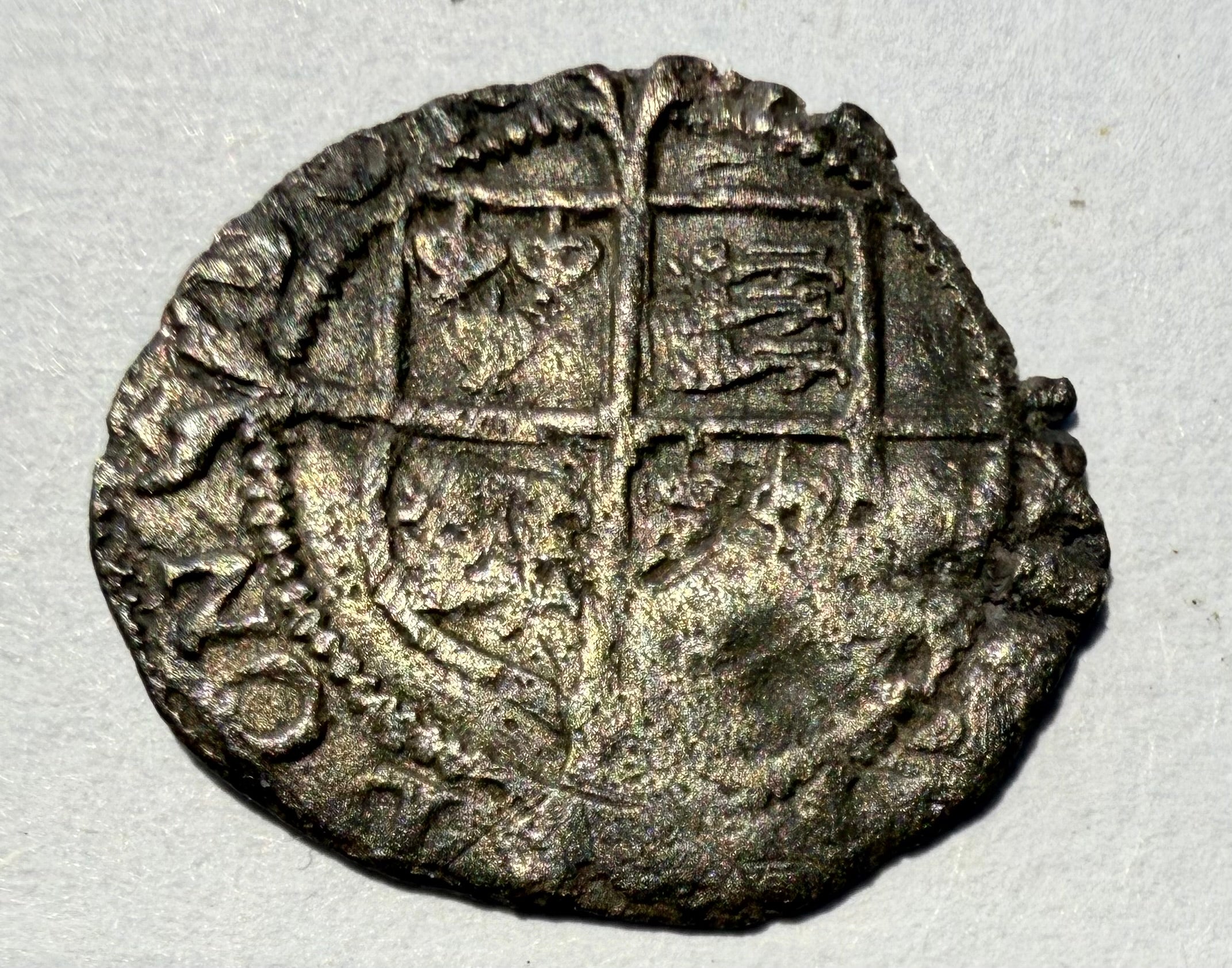 Elizabeth I Silver Hammered Penny 1560-1561 2nd Issue Cross Crosslet Spink 2558