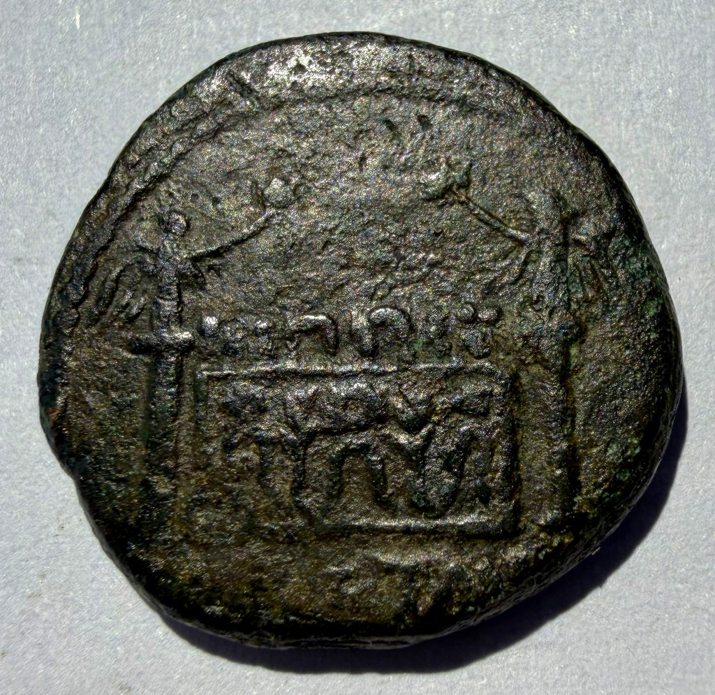 Roman Provincial AE Nerva 96-98 AD Flavia Neapolis Samaria Large Altar