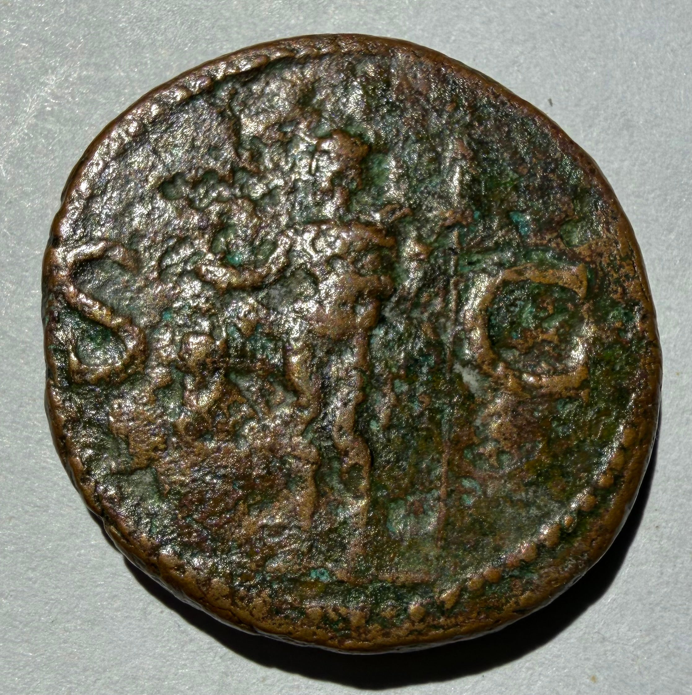 Roman Imperial Agrippa AE As Caligula 37-41 AD Neptune Dolphin RIC 58