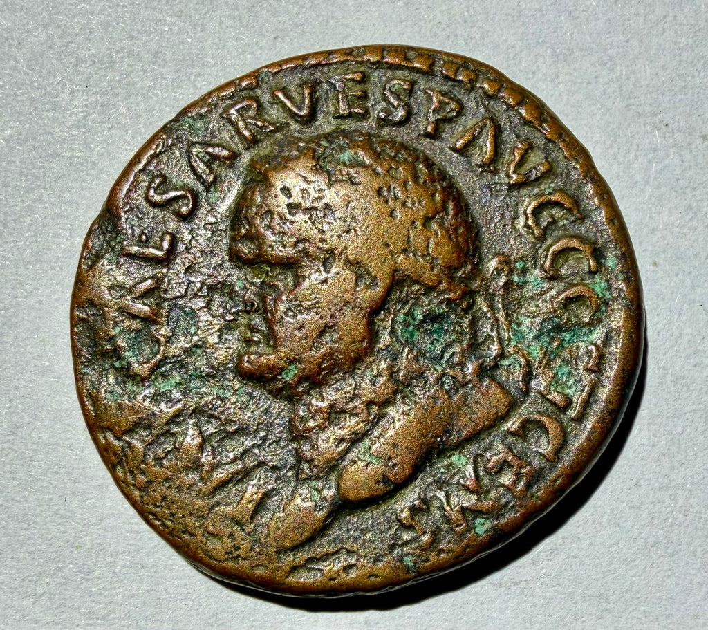 Vespasian Roman Bronze As Coin AD 69-79 Pax Peace standing SC 10.3g 26mm RIC 473