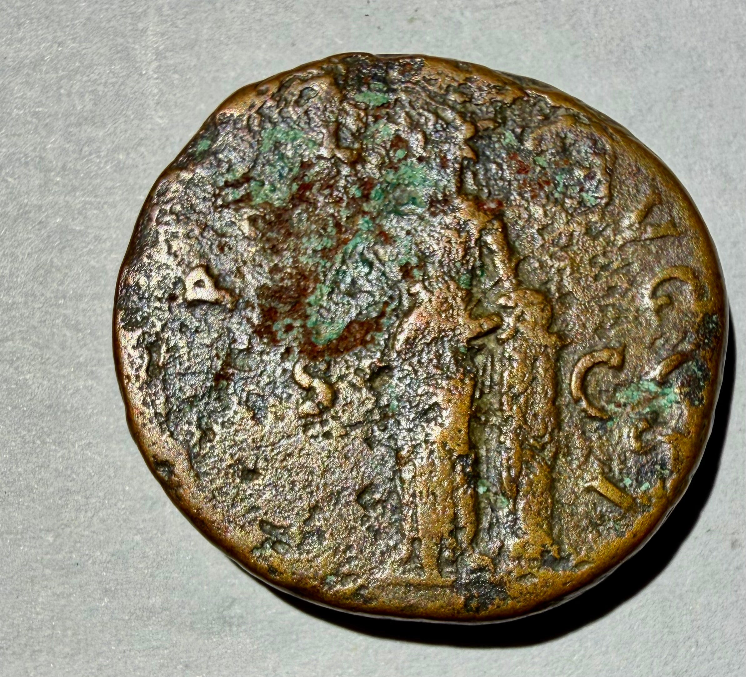 Vespasian Roman Bronze As Coin AD 69-79 Pax Peace standing SC 10.3g 26mm RIC 473