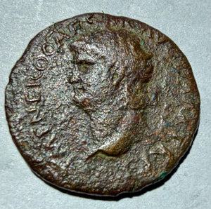 Ancient Roman Coin. Emperor Nero 54-68 AD. Victory Moving Left Bronze AS