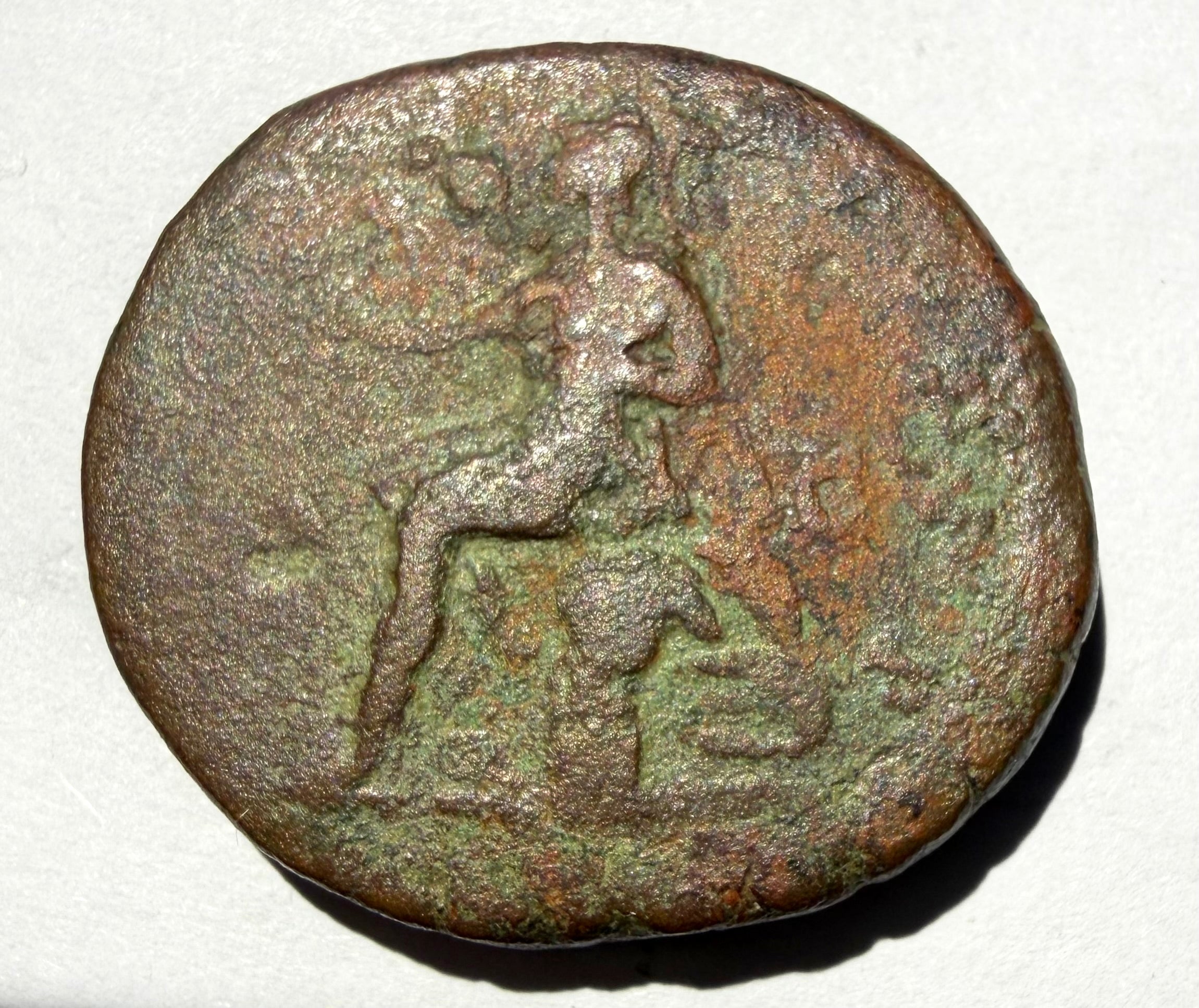 Rare Commodus Dupondius Struck Under Marcus Aurelius 177 AD Roma Seated RIC 1591