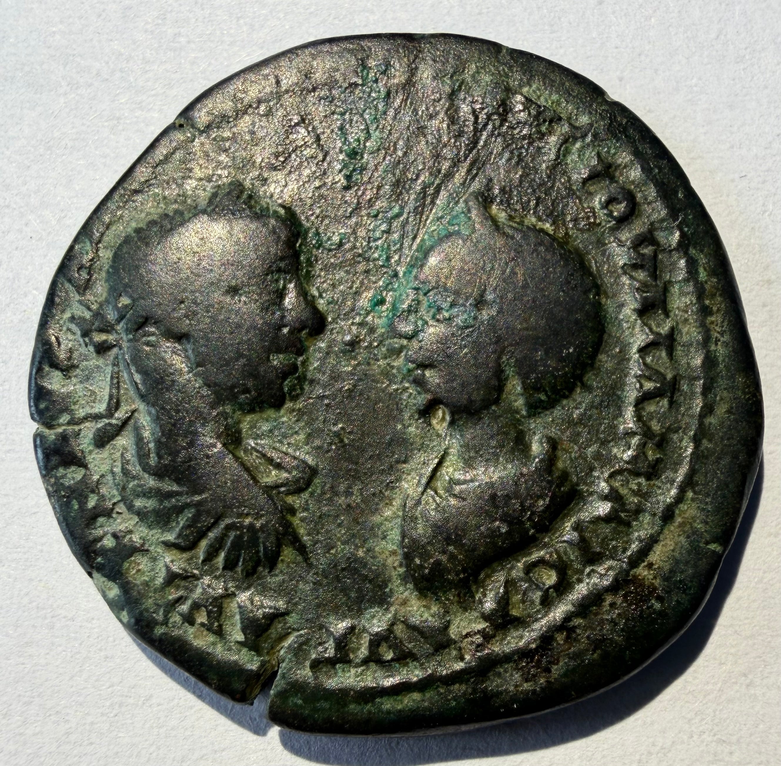 ELAGABALUS & JULIA MAESA AE Pentassarion Marcianopolis Tyche Ancient Roman Coin