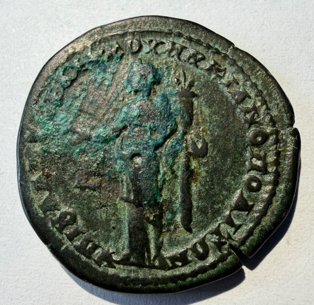 ELAGABALUS & JULIA MAESA AE Pentassarion Marcianopolis Tyche Ancient Roman Coin