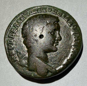 Elagabalus Ancient Roman Bronze Coin Marcianopolis Asklepios Snake Staff Rare
