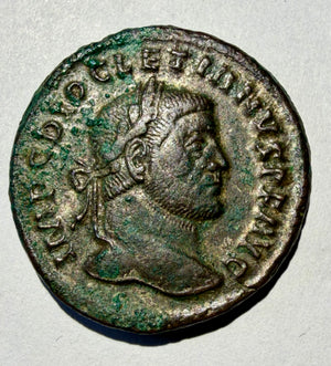 Diocletian AE Follis Lyons Mint 296 AD - GENIO POPVLI ROMANI - RIC VI 2a