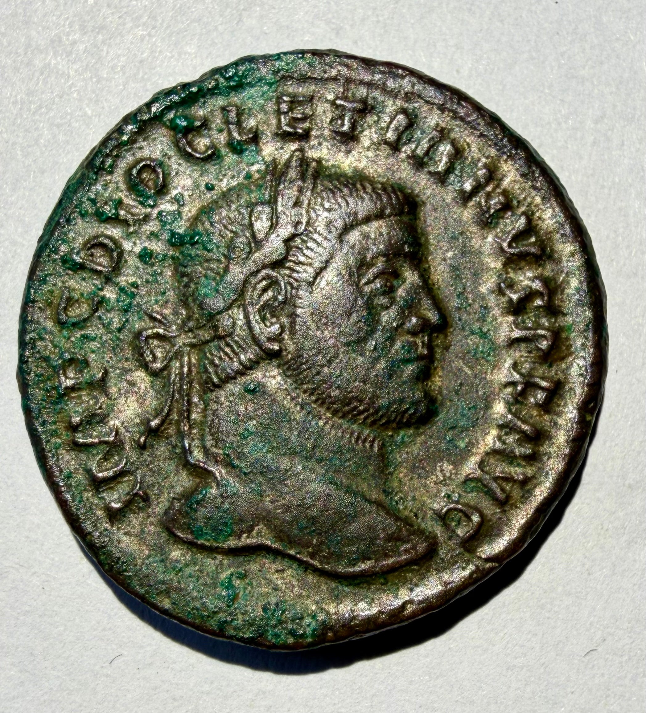DIOCLETIAN AE Follis London Mint Rare Compact LON Exergue c.296AD 11.31g RIC 1a