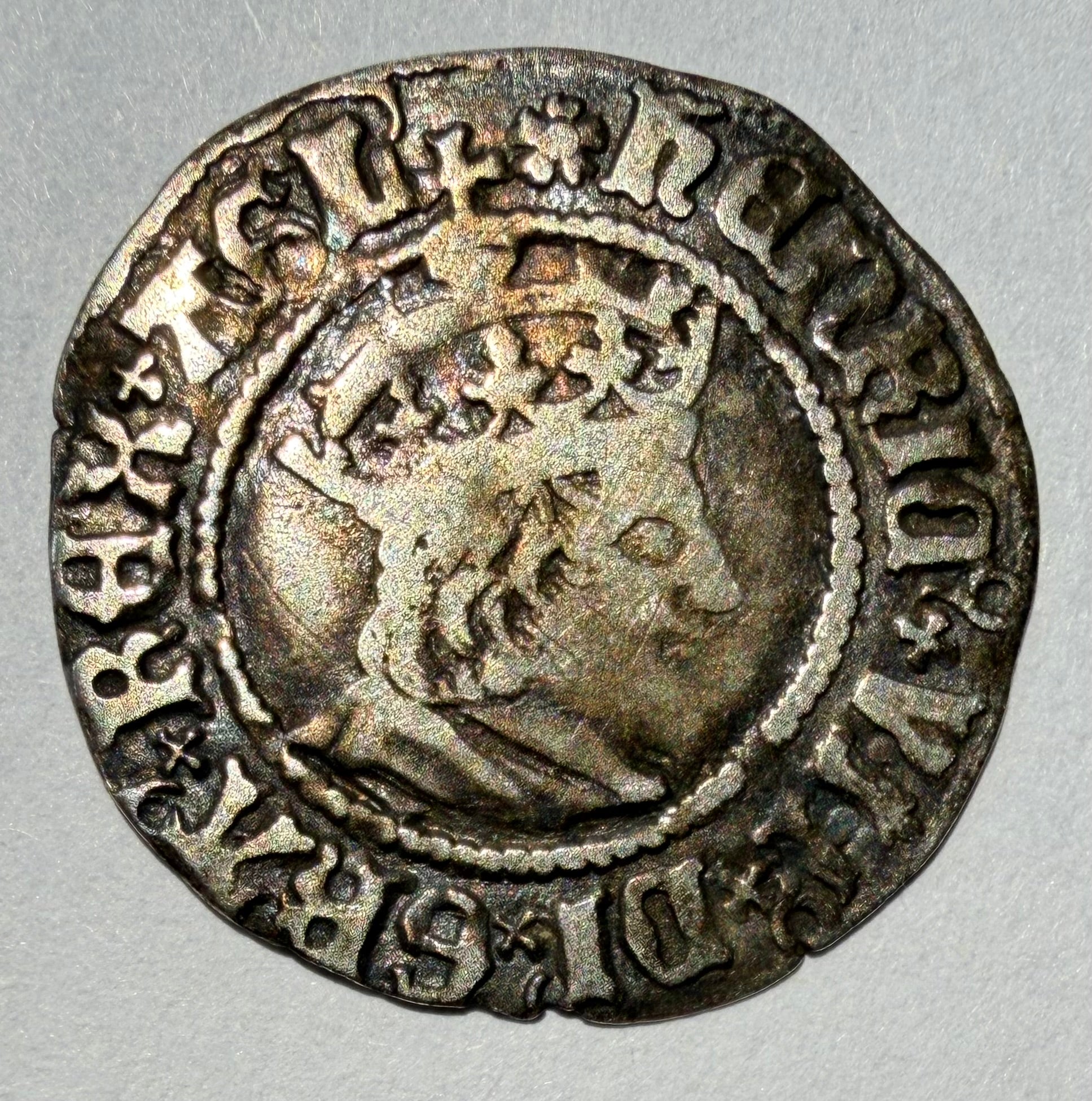 HENRY VII Silver Profile Halfgroat - Canterbury Mint mm Rose Both Sides S.2261