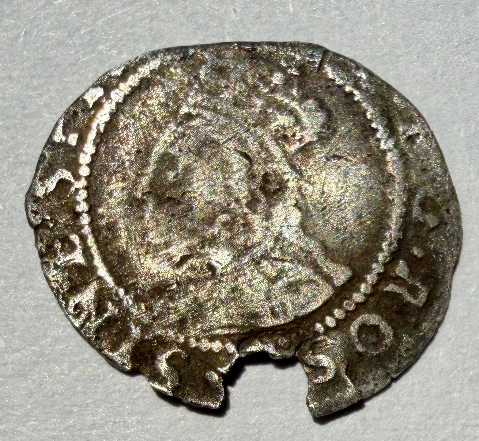 Elizabeth I Silver Hammered Penny 1560-1561 2nd Issue Cross Crosslet Spink 2558